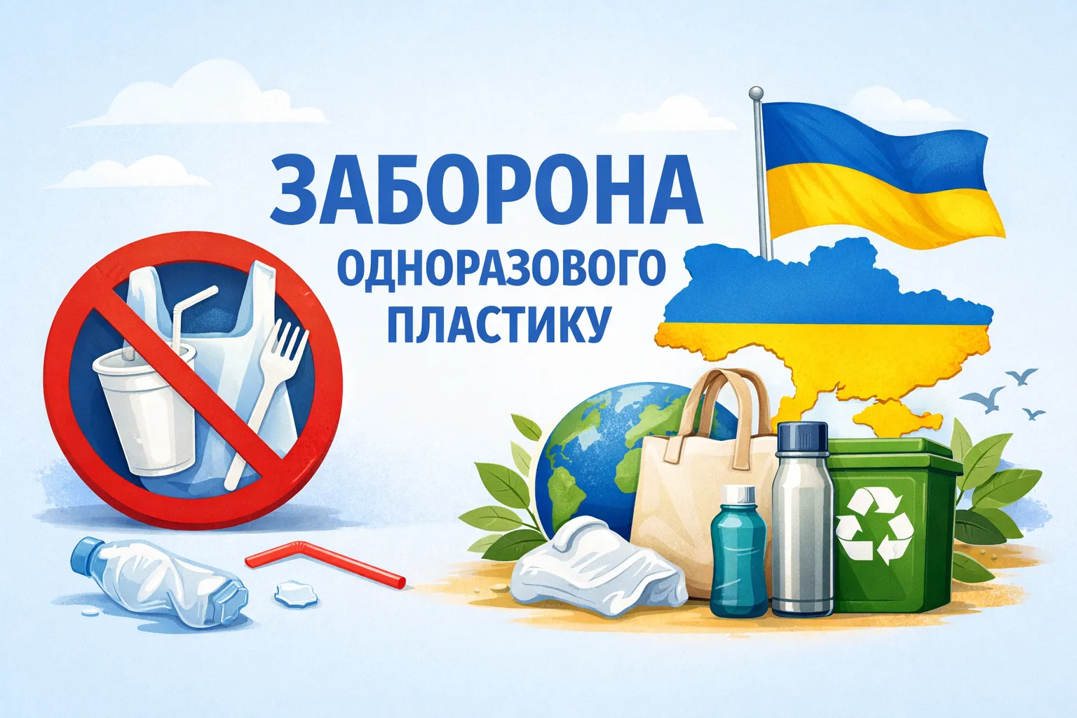 В Украине готовят запрет одноразового пластика