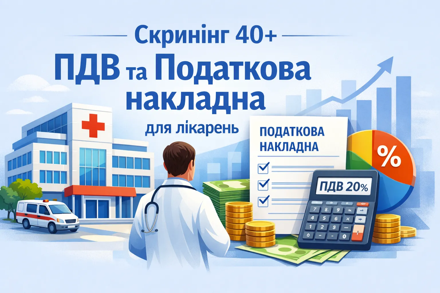 Нацпрограма «Скринінг 40+»: ПДВ та податкова накладна для лікарень Нацпрограма «Скринінг 40+»: ПДВ та податкова накладна для лікарень