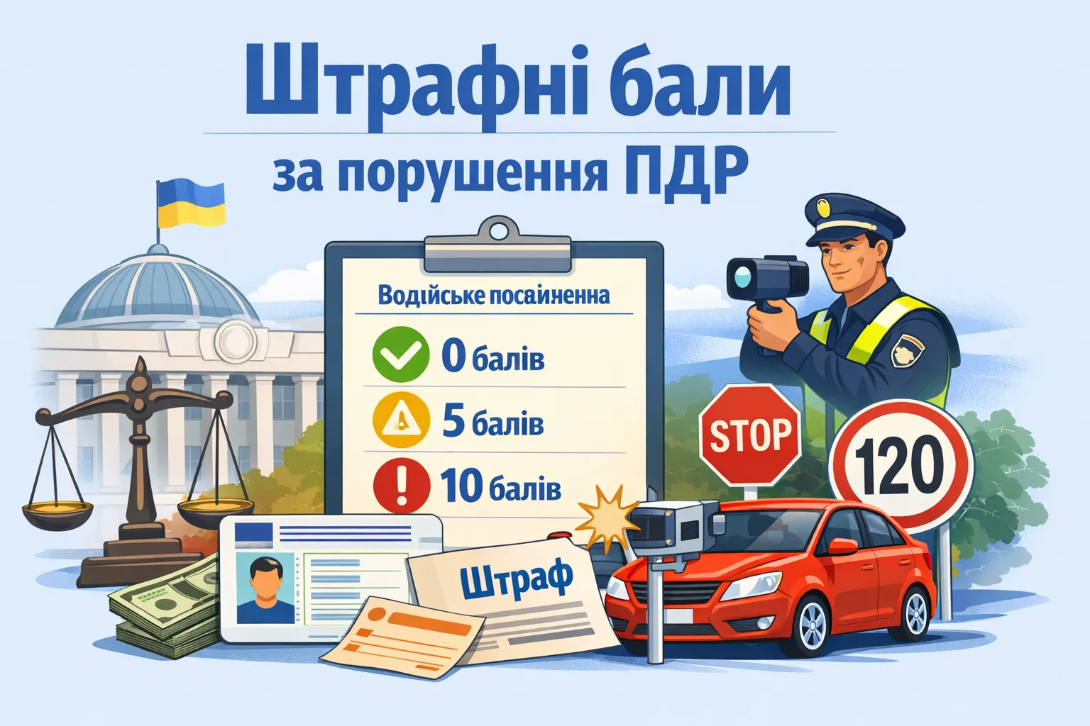 В парламенте предлагают ввести систему штрафных баллов за нарушение ПДД
