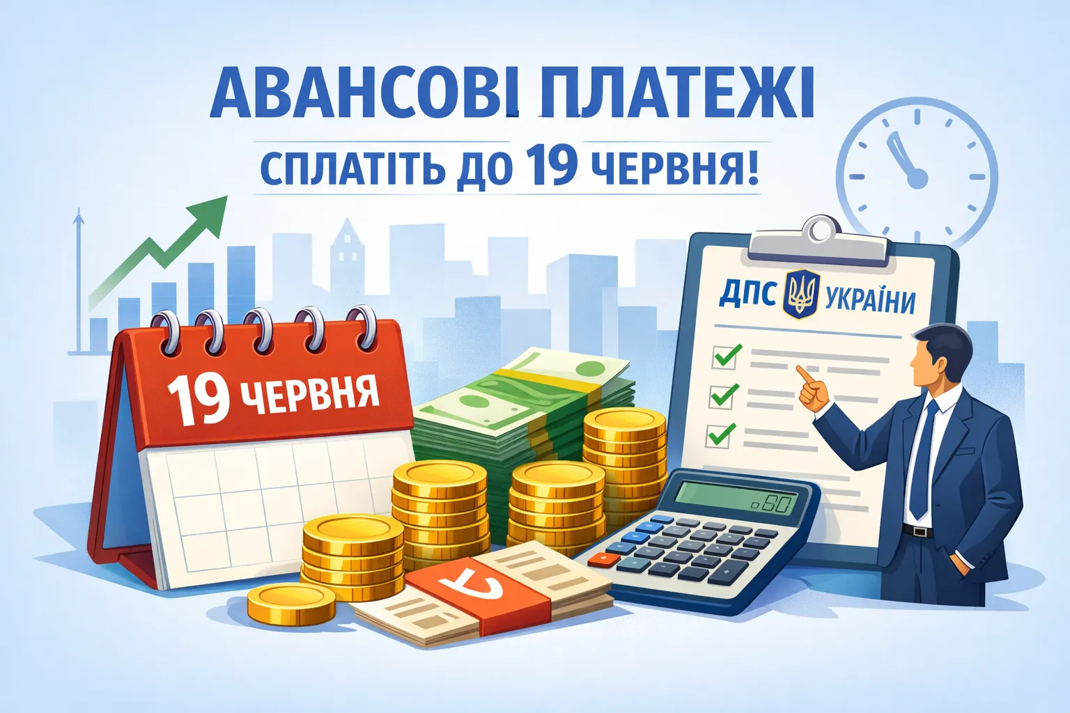 ДПС нагадала про червневі авансові платежі: сплатити радять до 19 червня ДПС нагадала про червневі авансові платежі: сплатити радять до 19 червня