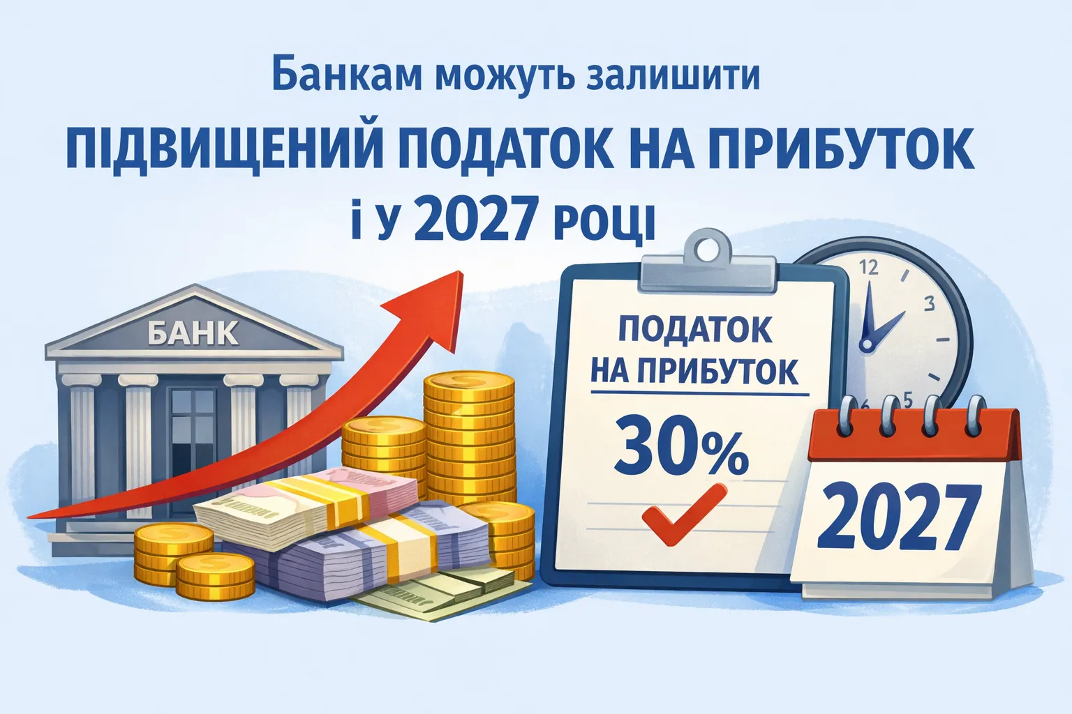 Банкам можуть залишити підвищений податок на прибуток і у 2027 році Банкам можуть залишити підвищений податок на прибуток і у 2027 році