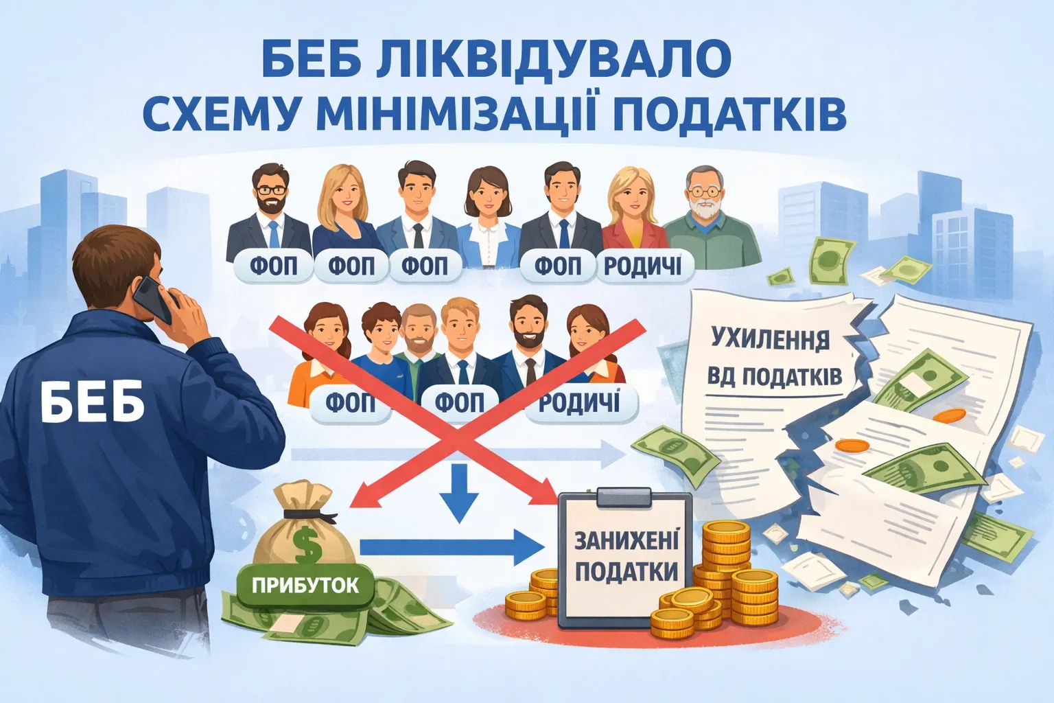 Через 17 ФОПів та родичів: БЕБ ліквідувало схему мінімізації податків