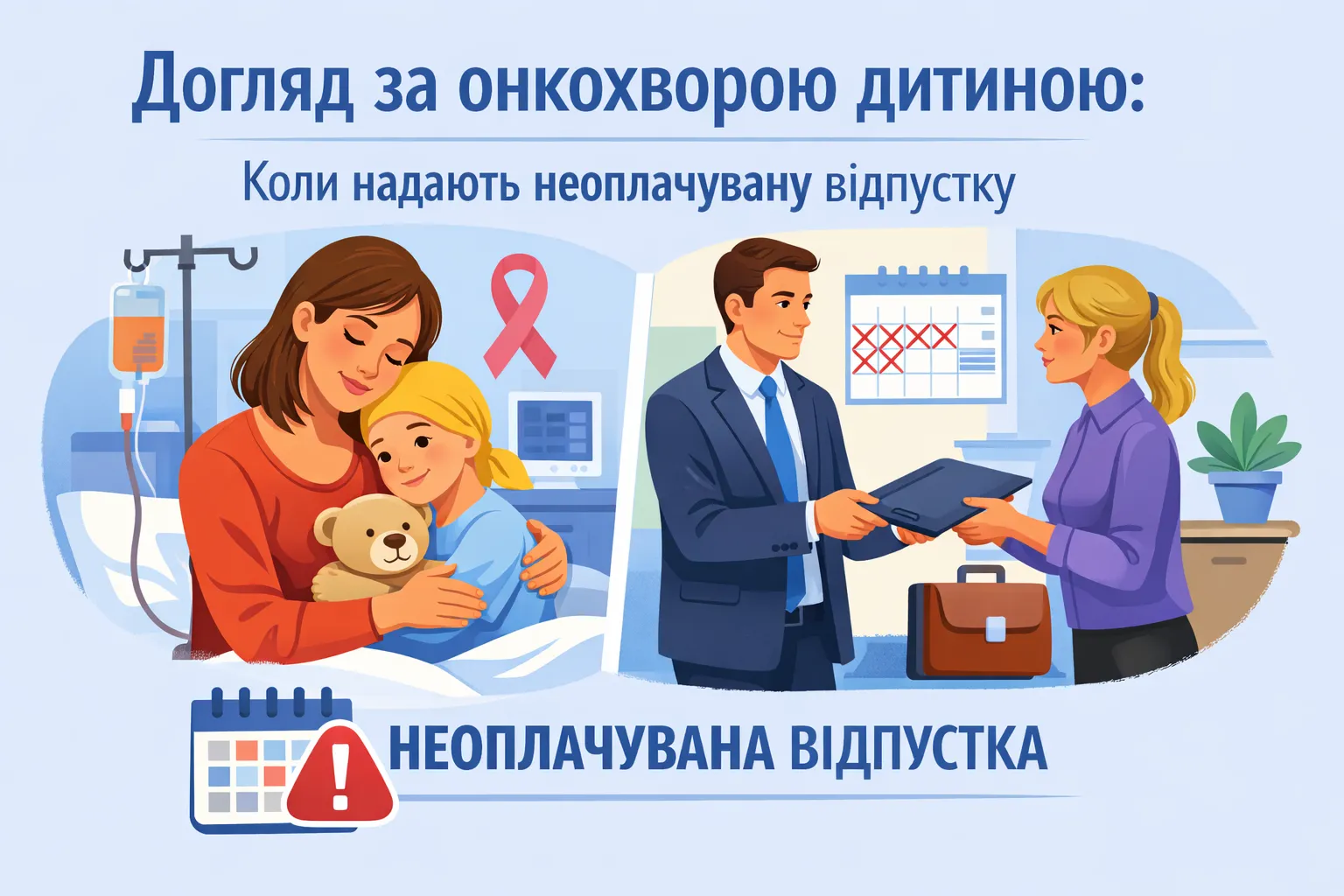 Уход за онкобольным ребенком: когда предоставляют неоплачиваемый отпуск Уход за онкобольным ребенком: когда предоставляют неоплачиваемый отпуск