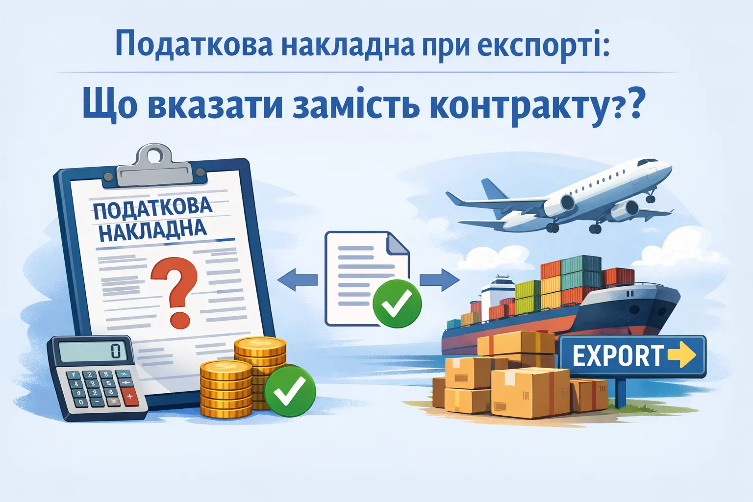 Налоговая накладная при экспорте: что указать вместо контракта?