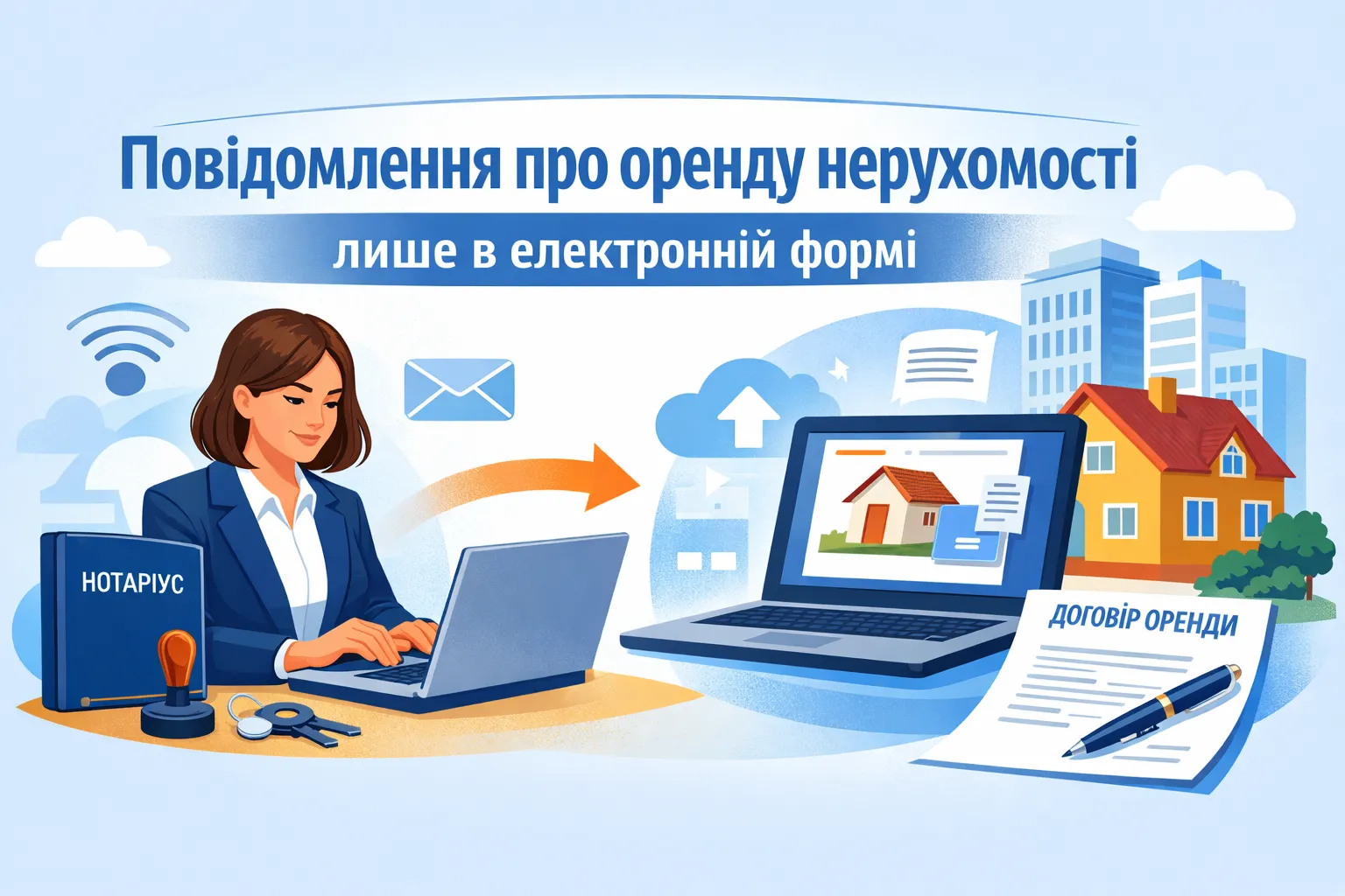 Нотаріуси подаватимуть повідомлення про оренду нерухомості виключно в електронній формі