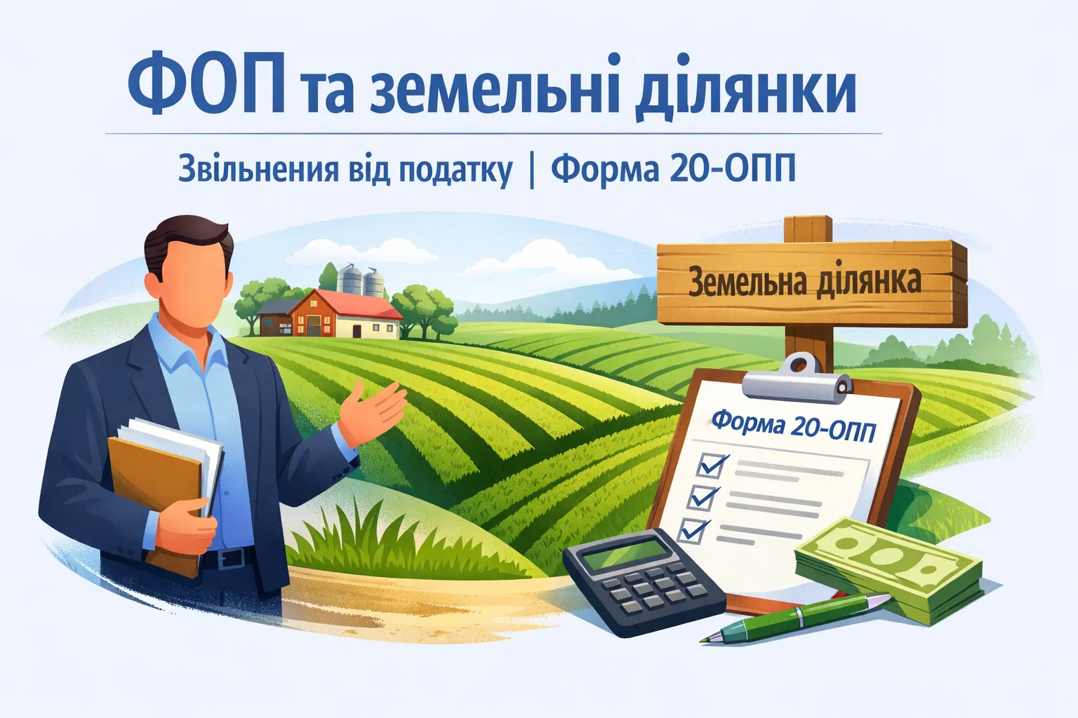 ФОП-єдинник і земельні ділянки: звільнення від податку та форма 20‑ОПП ФОП-єдинник і земельні ділянки: звільнення від податку та форма 20‑ОПП