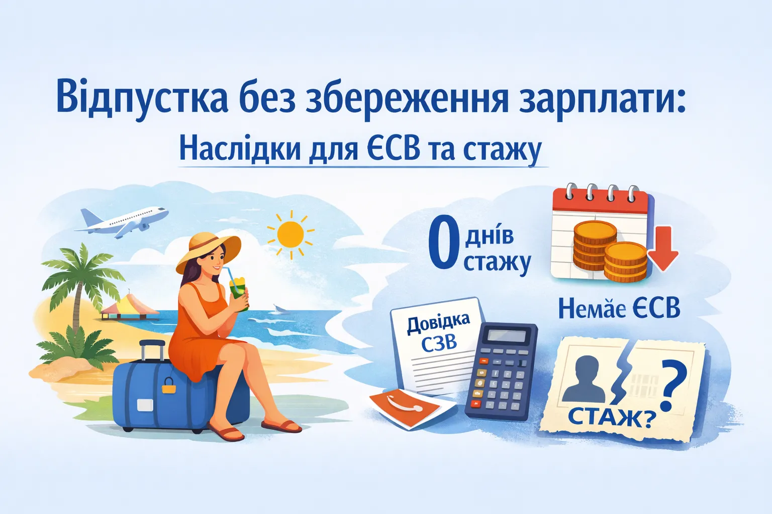 Відпустка без збереження зарплати: наслідки для ЄСВ та стажу