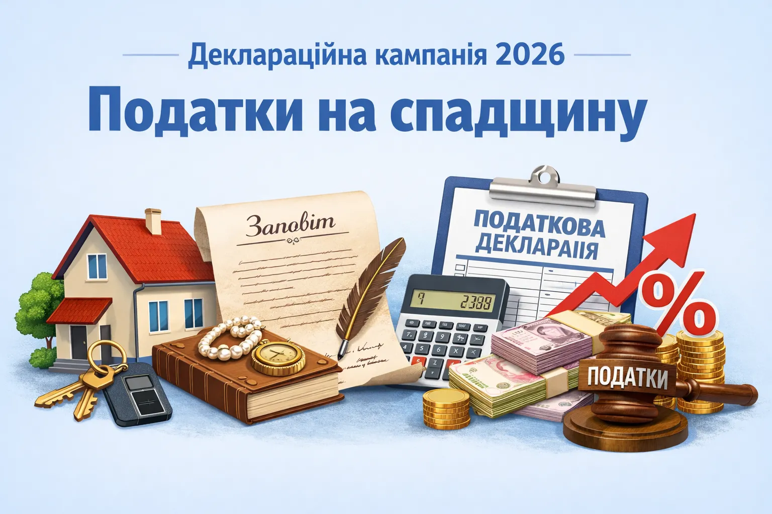 Деклараційна кампанія 2026: Скільки треба заплатити податків при отриманні спадщини