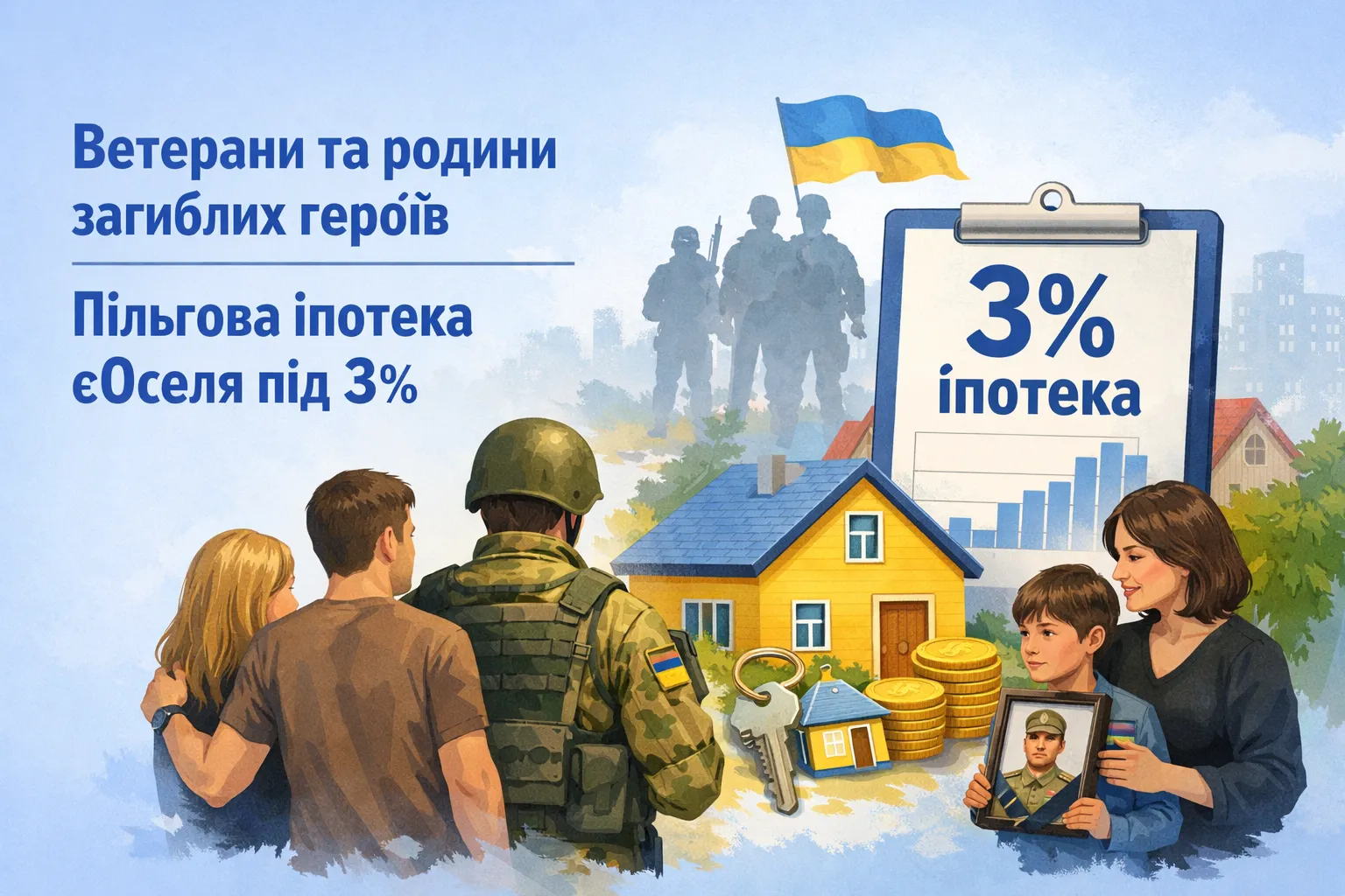 Юлія Свириденко: Ветерани та сімʼї полеглих героїв зможуть отримати пільгову іпотеку єОселя під 3% Юлія Свириденко: Ветерани та сімʼї полеглих героїв зможуть отримати пільгову іпотеку єОселя під 3%