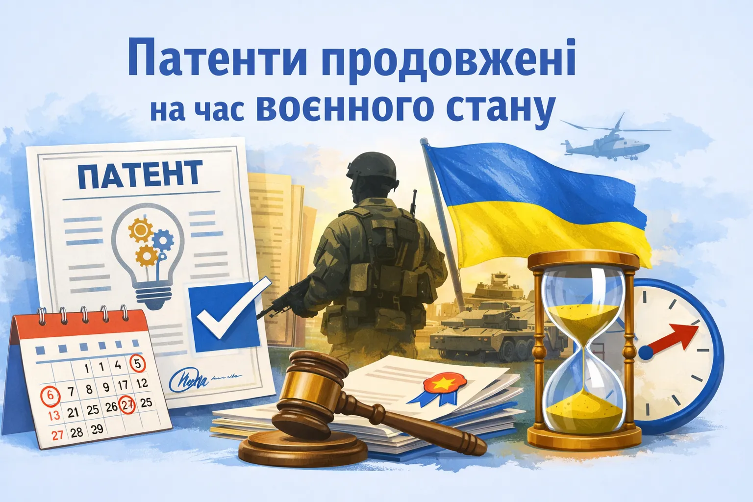 Воєнний стан продовжує чинність патентів, строк дії яких спливає під час його дії