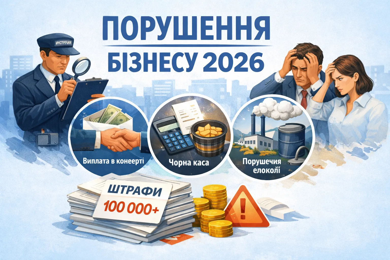 Сотні тисяч штрафів за одну перевірку: топ‑порушення бізнесу у 2026 році