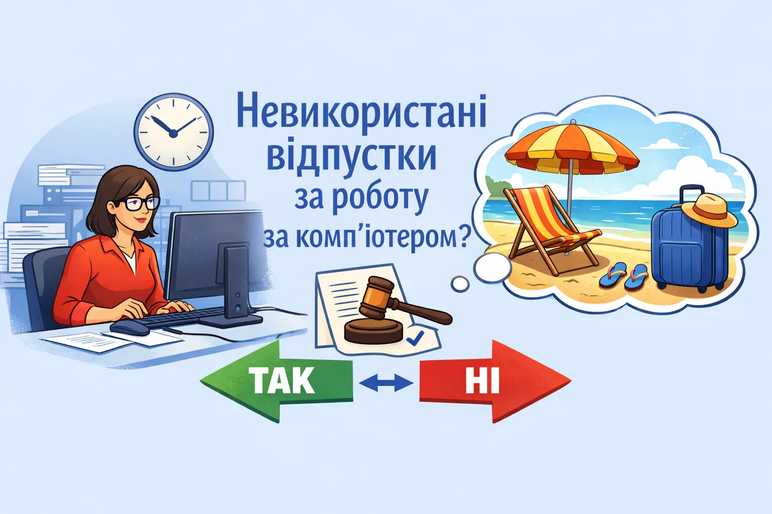 Чи має право працівник на не використану за минулі роки щорічну додаткову відпустку за роботу на комп’ютері?