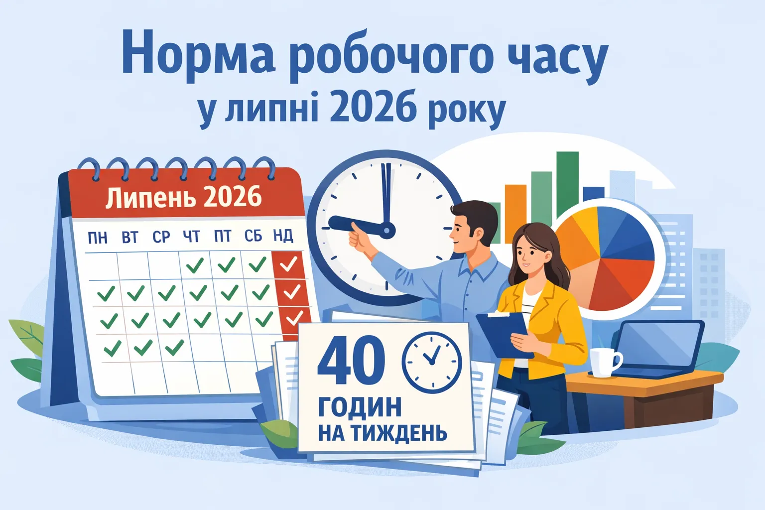 Норма робочого часу в липні 2026 року