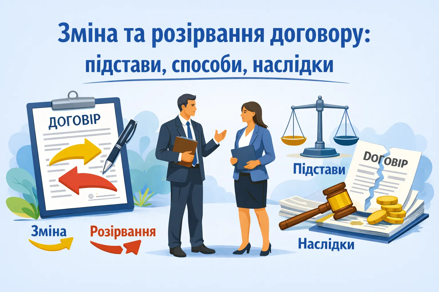 Зміна та розірвання договору: підстави, способи, наслідки