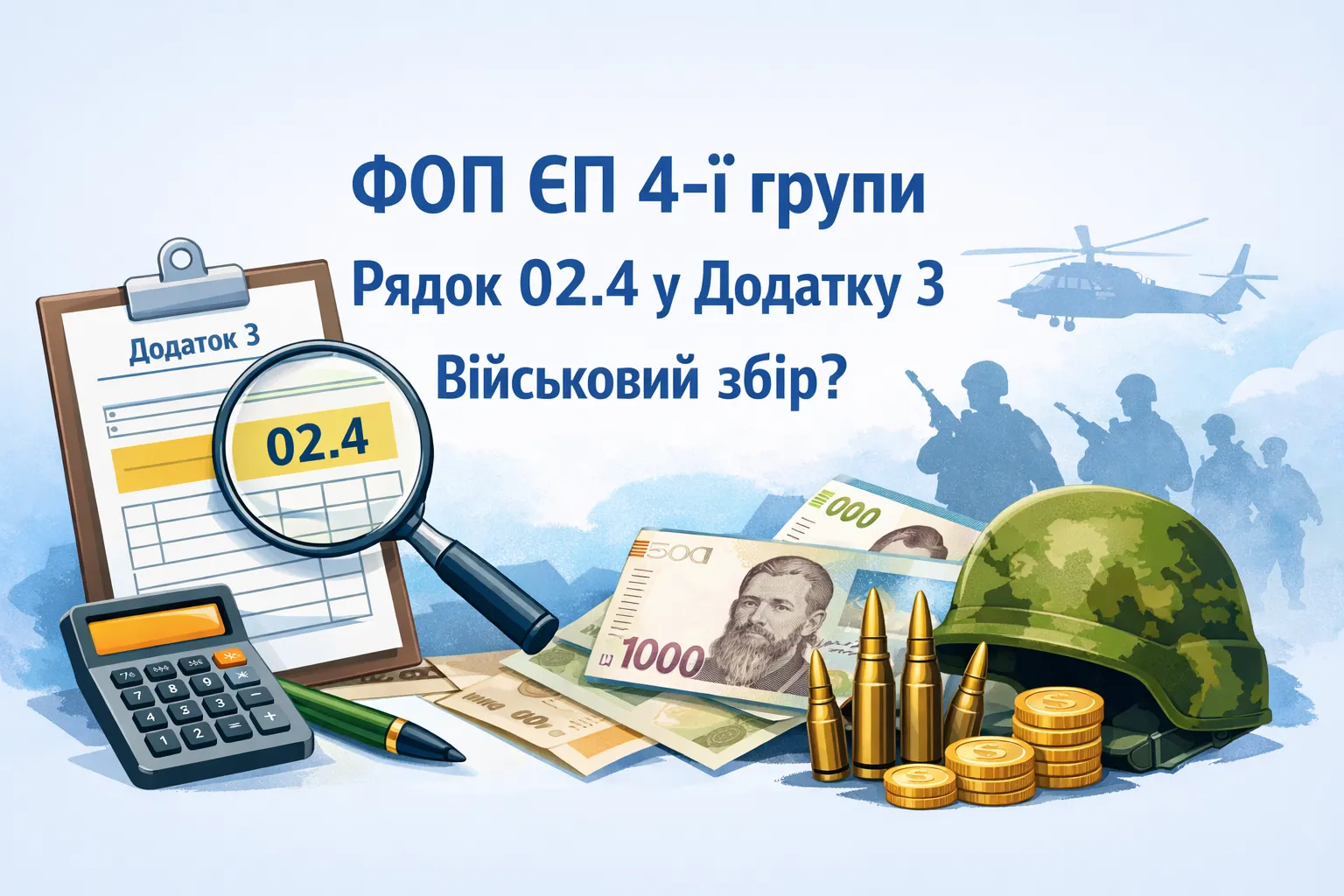 ФОП ЄП 4‑ї групи: що вписувати у рядок 02.4 додатка 3 по військовому збору?
