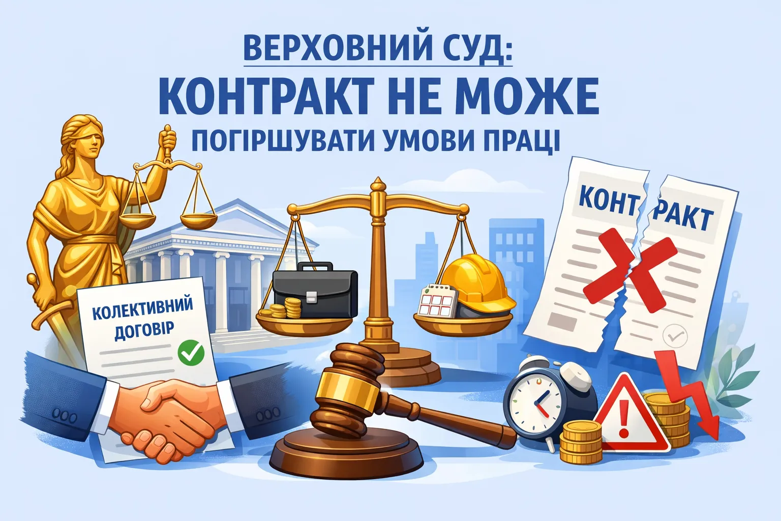 Верховний Суд поставив крапку: контракт не може погіршувати умови праці, визначені колективним договором
