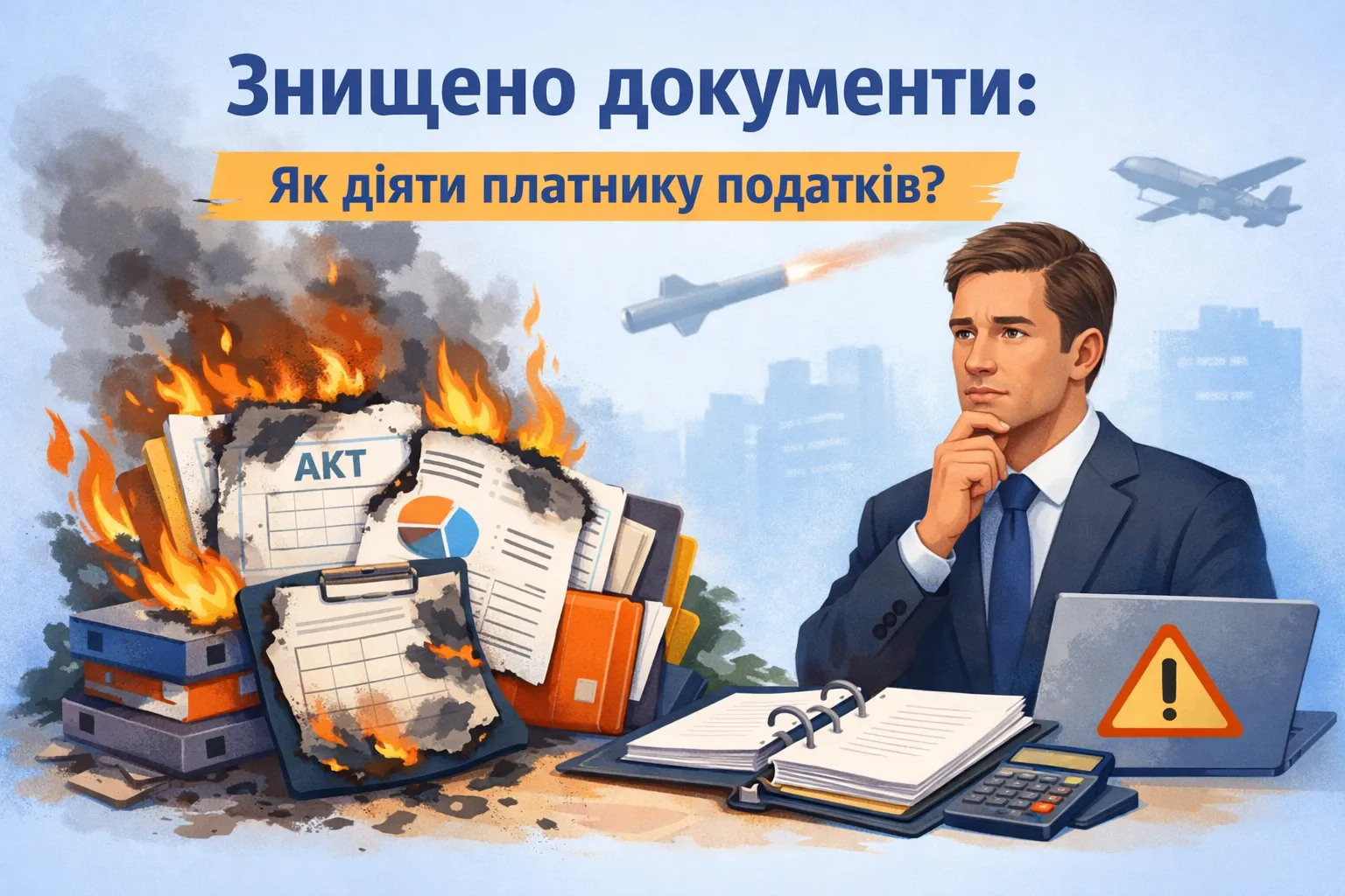 Внаслідок ворожої атаки знищено первинні документи: як діяти платнику податків? Внаслідок ворожої атаки знищено первинні документи: як діяти платнику податків?