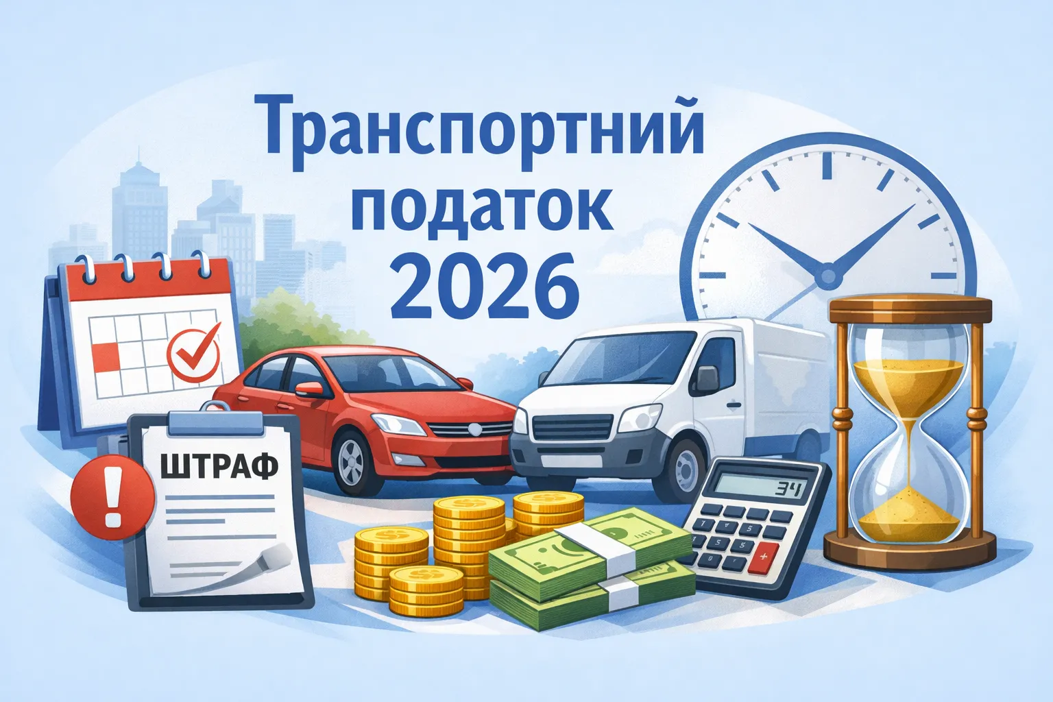 Транспортний податок для бізнесу і громадян у 2026 році: суми, строки, штрафи