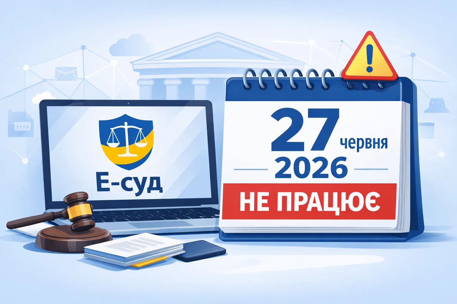 Е-суд не буде працювати 27 червня 2026 року!