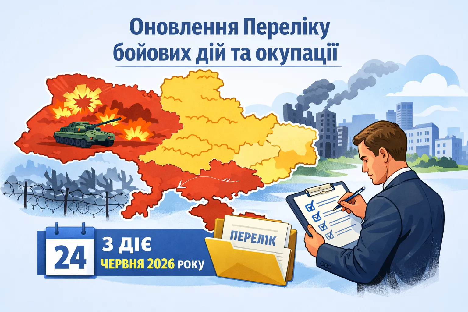 Є оновлення у Переліку територій бойових дій та окупації: діють з 24 червня 2026 року