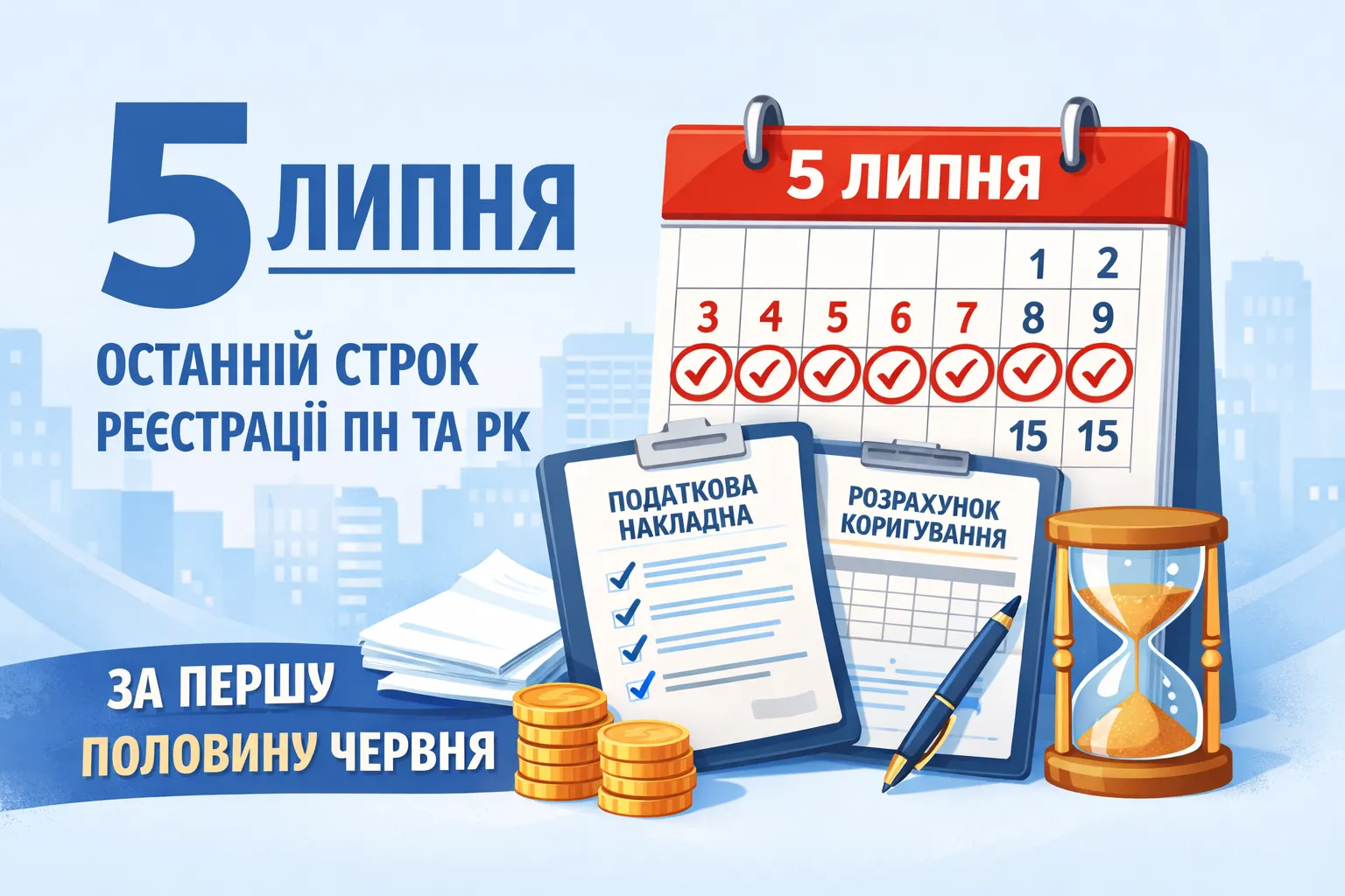 5 липня — граничний строк реєстрації ПН та РК за першу половину червня