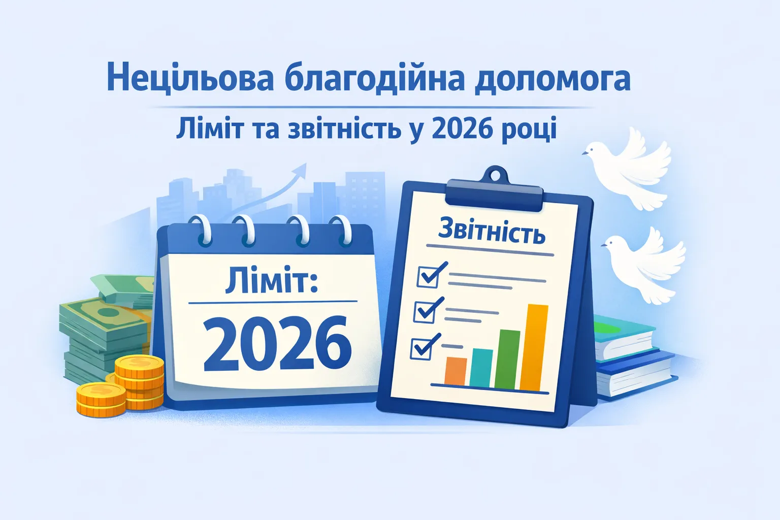 Нецільова благодійна допомога: неоподатковуваний ліміт у 2026 році та звітність