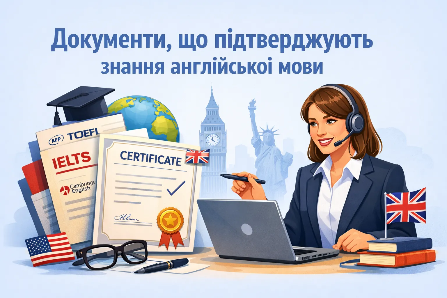 Визначено перелік документів, якими можна підтвердити рівень знань англійської мови
