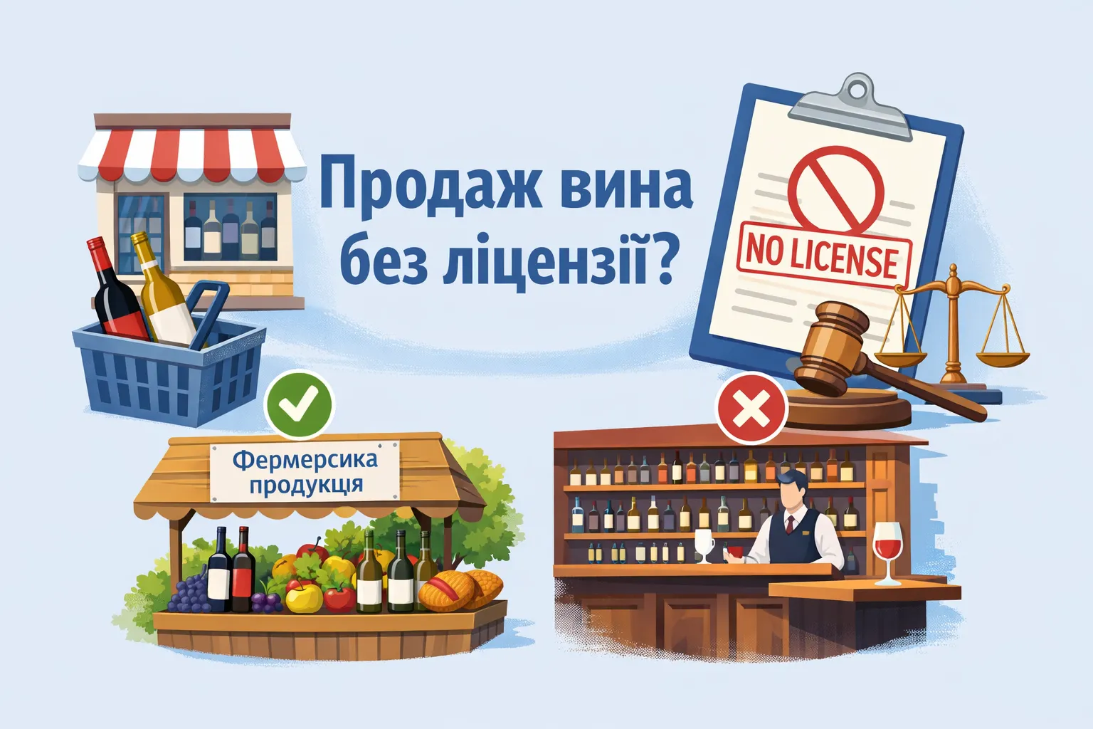 Роздрібний продаж вина без ліцензії: коли це можливо?