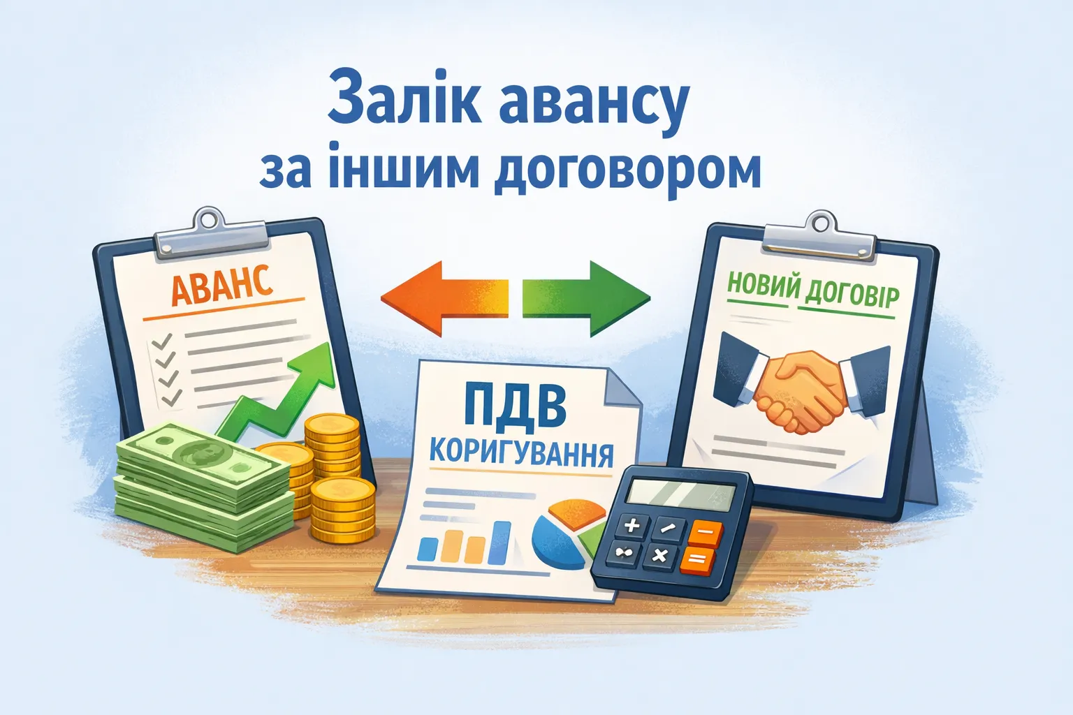 Залік авансу в рахунок іншого договору: коригування ПДВ 