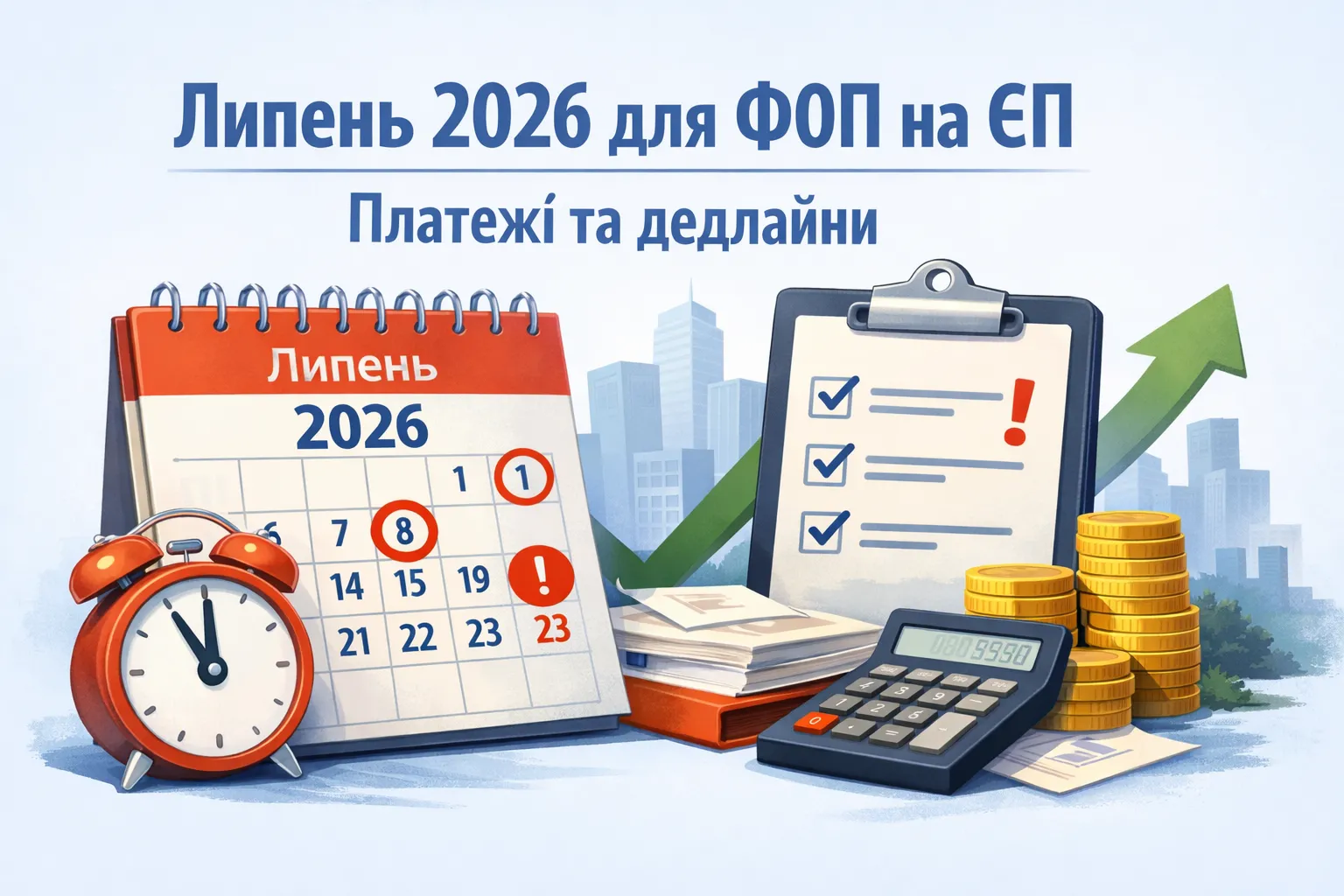 Липень 2026 для ФОП на ЄП: ключові платежі й дедлайни