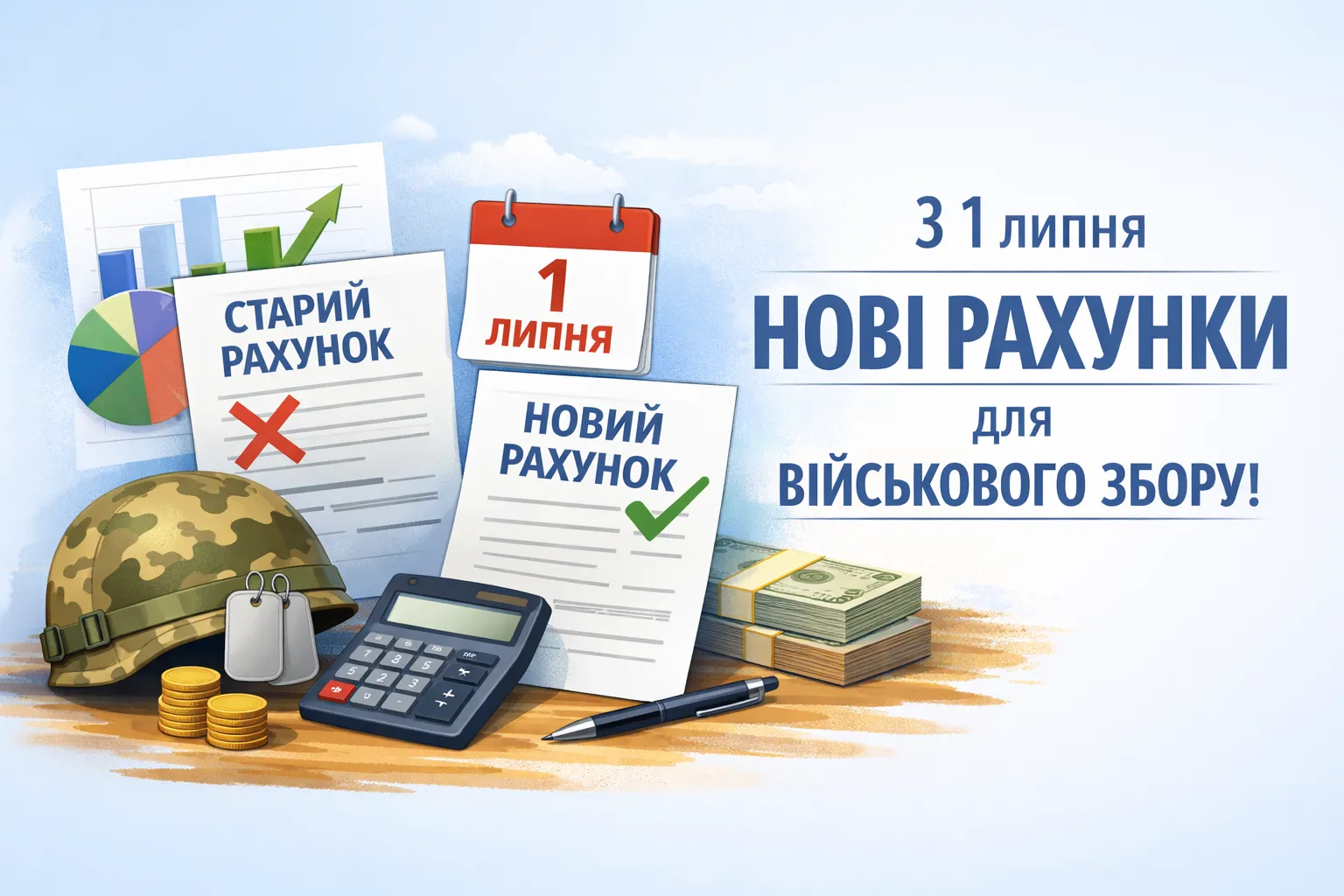 Не помиліться з оплатою: з 1 липня діють нові рахунки для військового збору