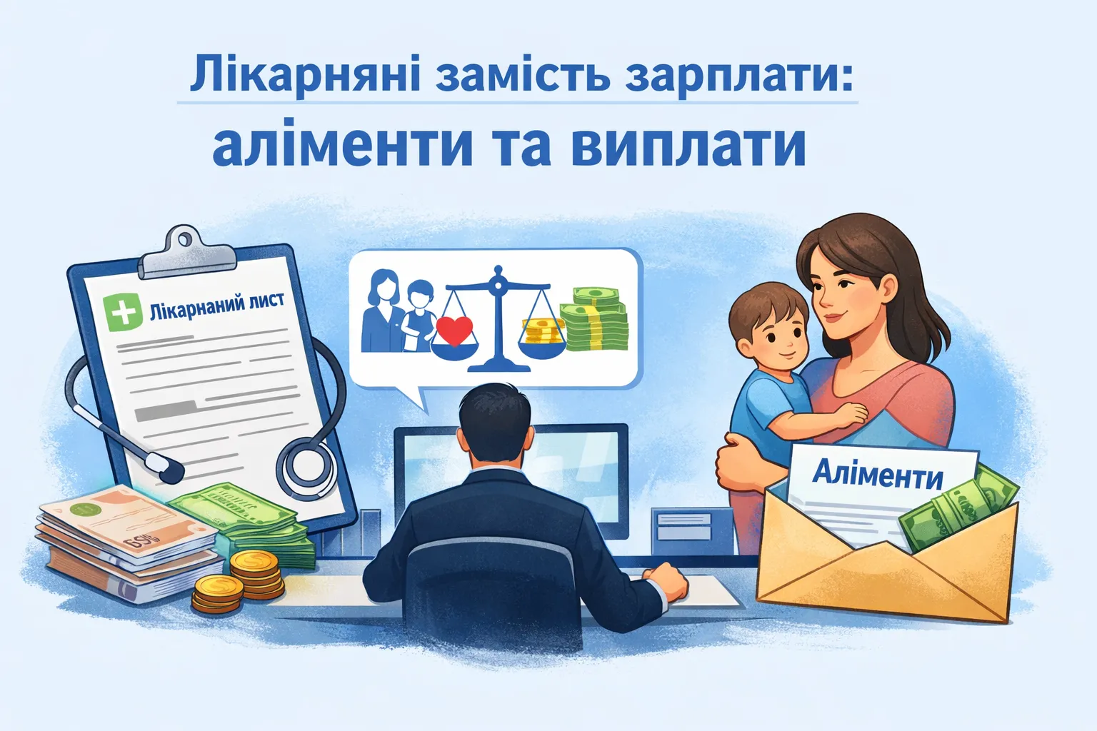 Лікарняні замість зарплати: як роботодавцю діяти з аліментами
