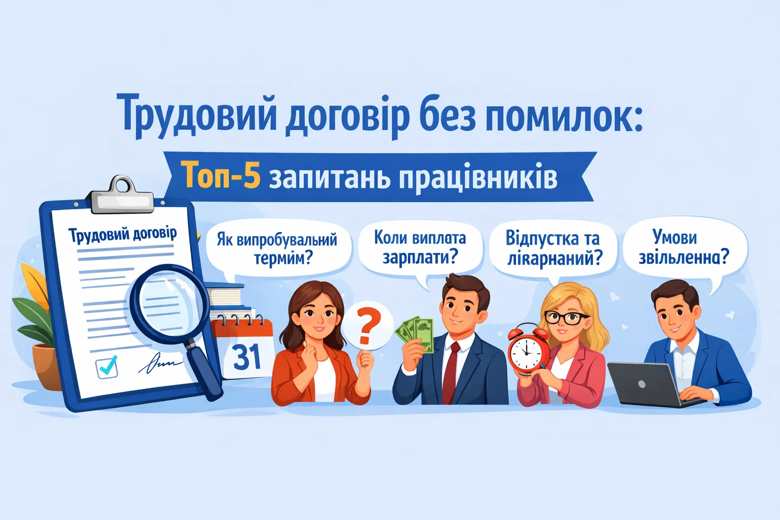 Трудовий договір без помилок: топ-5 запитань, які найчастіше ставлять працівники