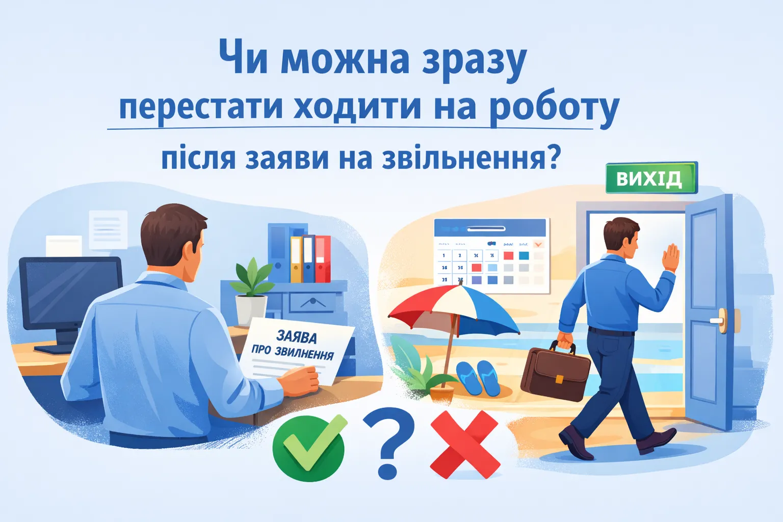 Чи може працівник припинити виходити на роботу одразу після подання заяви про звільнення? Чи може працівник припинити виходити на роботу одразу після подання заяви про звільнення?