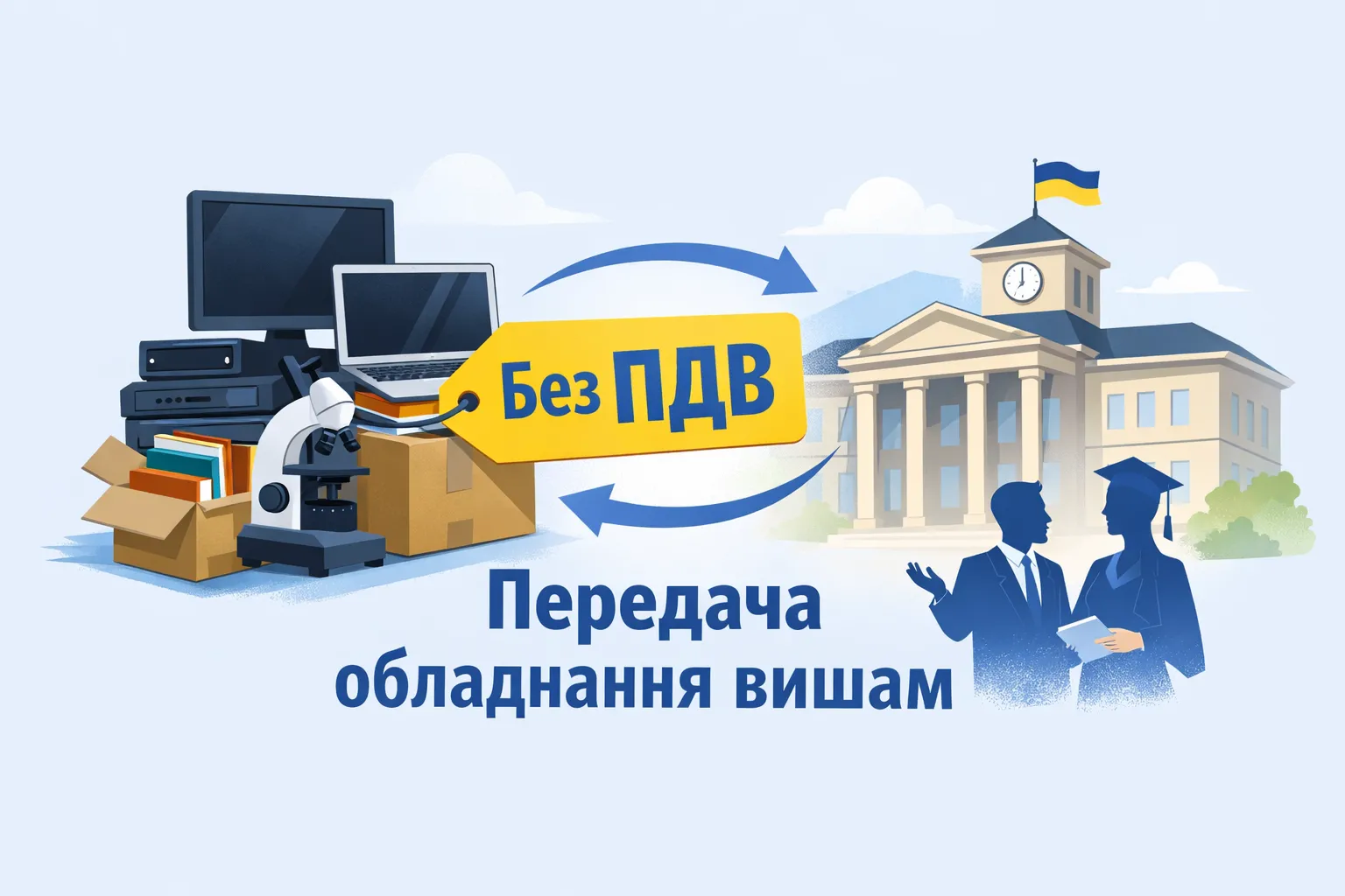 Безкоштовна передача обладнання вишам: коли діє ПДВ‑пільга. Без ПДВ
