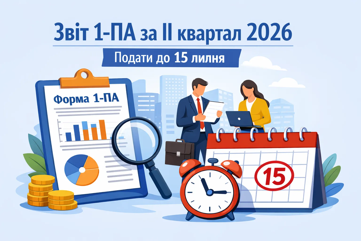 Звіт 1‑ПА за ІІ квартал 2026: хто має подати до 15 липня Звіт 1‑ПА за ІІ квартал 2026: хто має подати до 15 липня