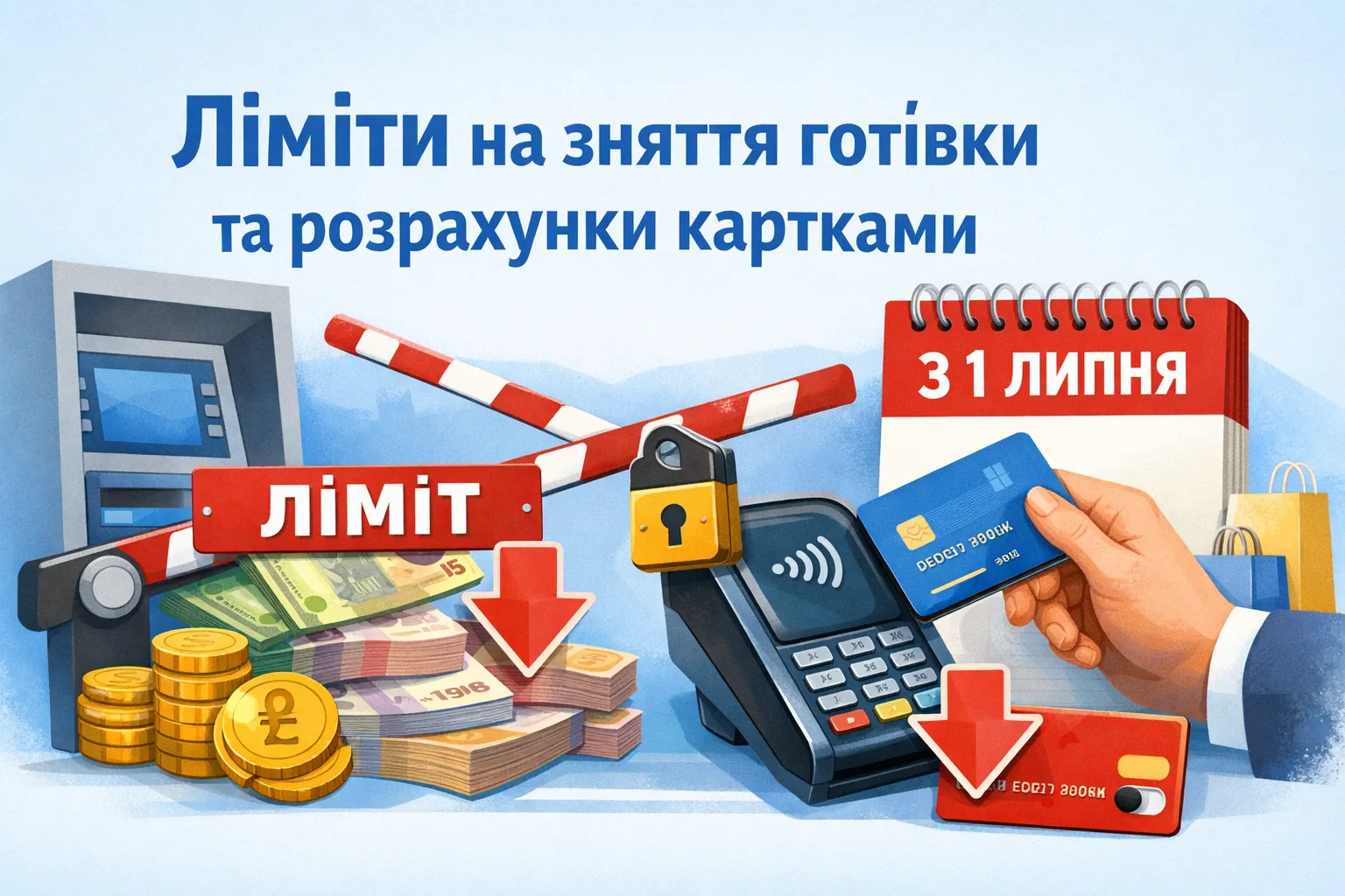 Ліміти на зняття готівки та розрахунки картками з 1 липня Ліміти на зняття готівки та розрахунки картками з 1 липня