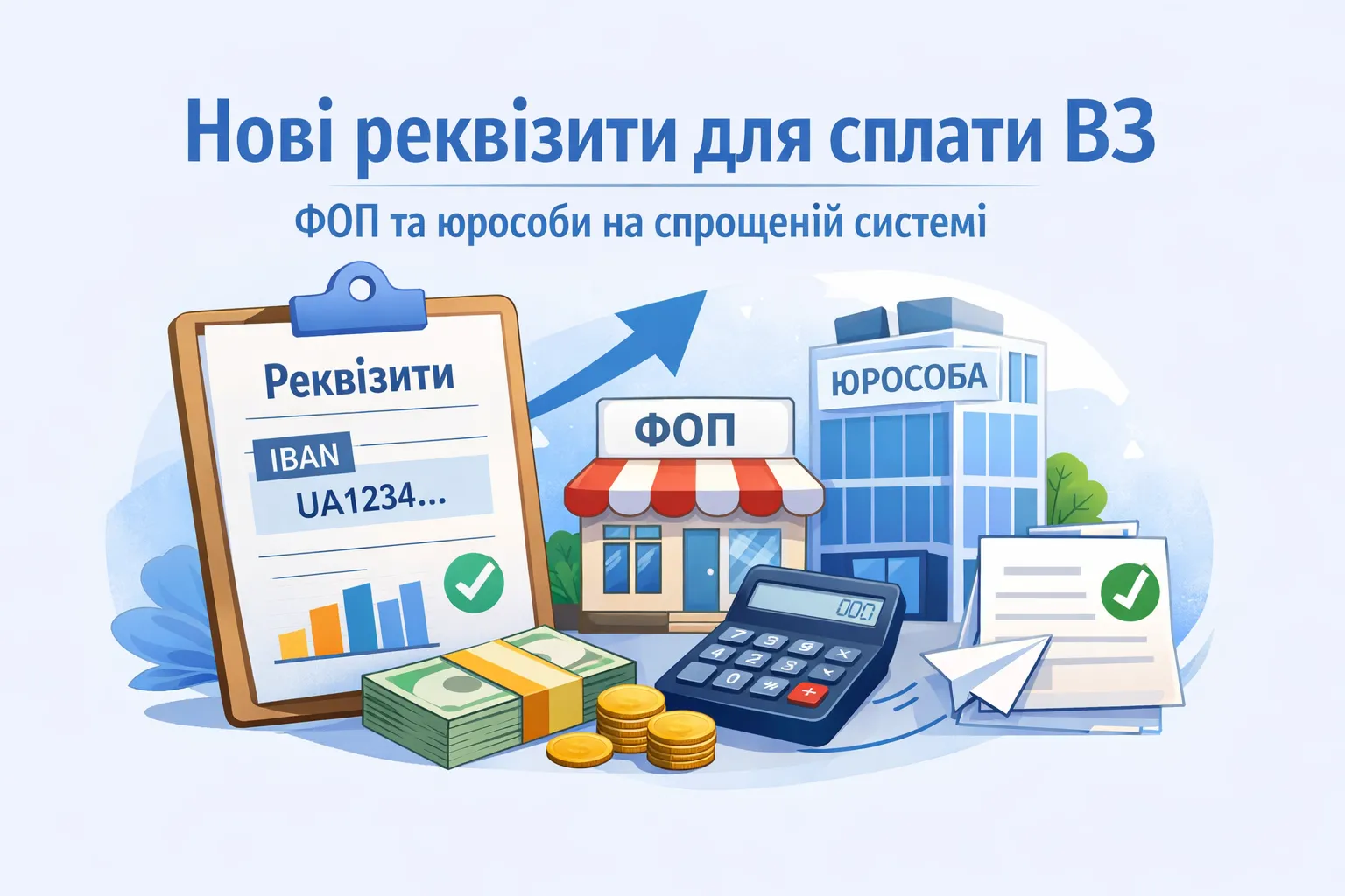 Нові реквізити для сплати ВЗ ФОП та юрособами на спрощеній системі 