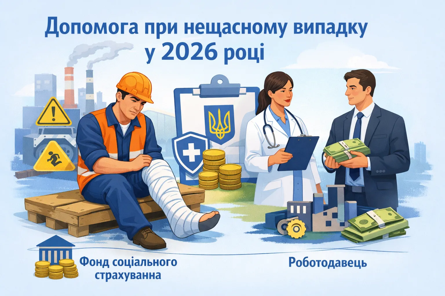 Больничный из-за несчастного случая на производстве: кто выплачивает помощь в 2026 году