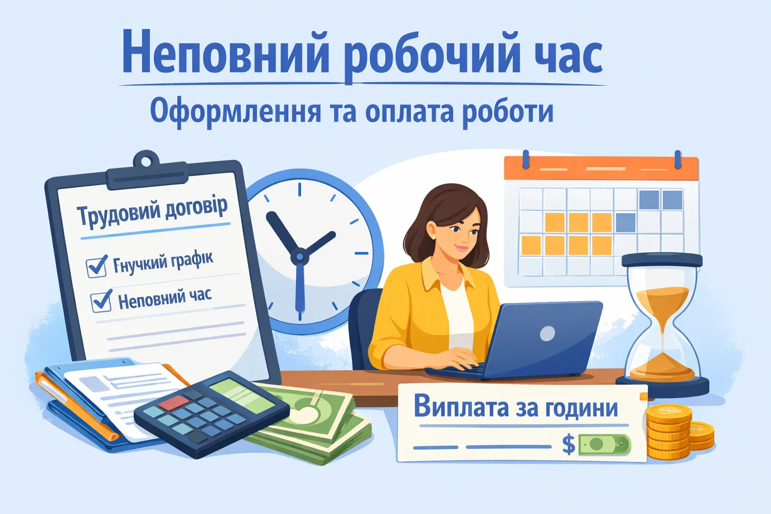 Неполное рабочее время для работника: оформление и оплата работы