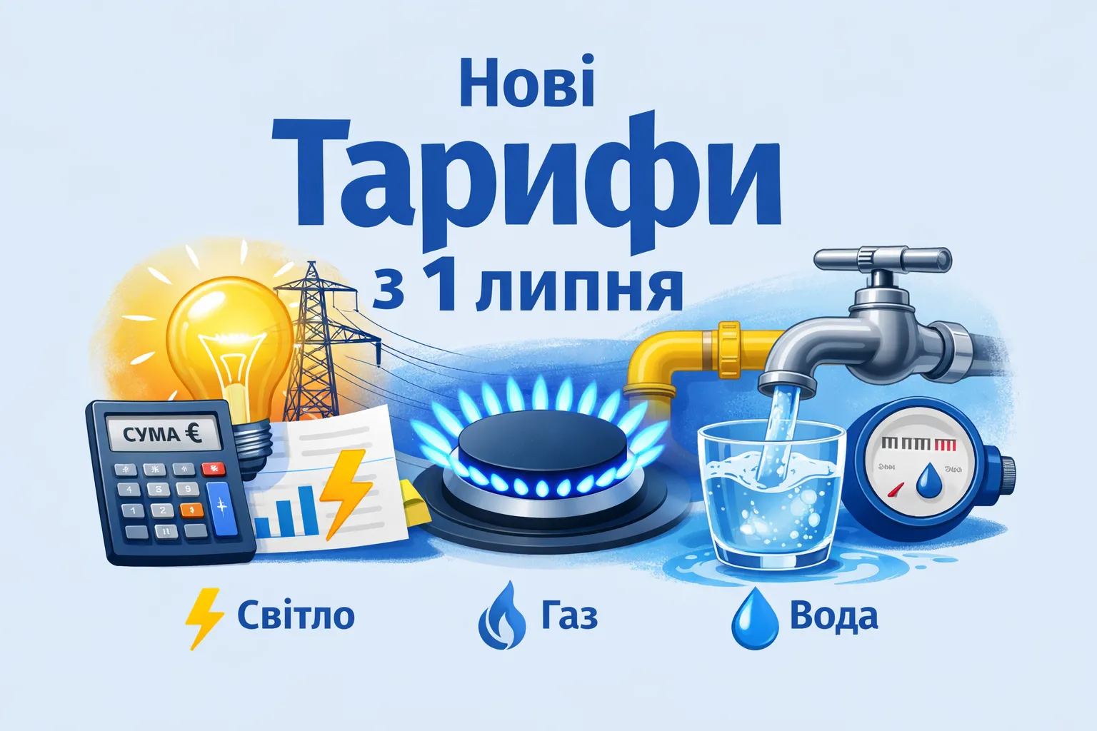 Тарифы на свет, газ и воду: сколько придется платить с 1 июля