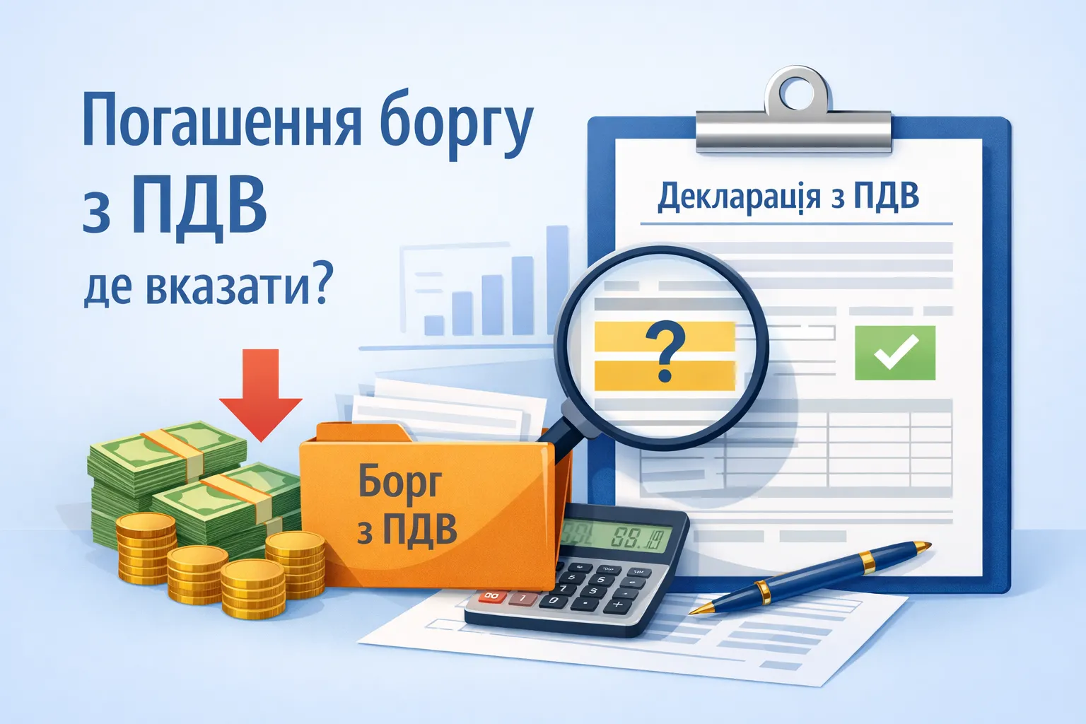 Де в декларації показати суму, що йде на погашення боргу з ПДВ?