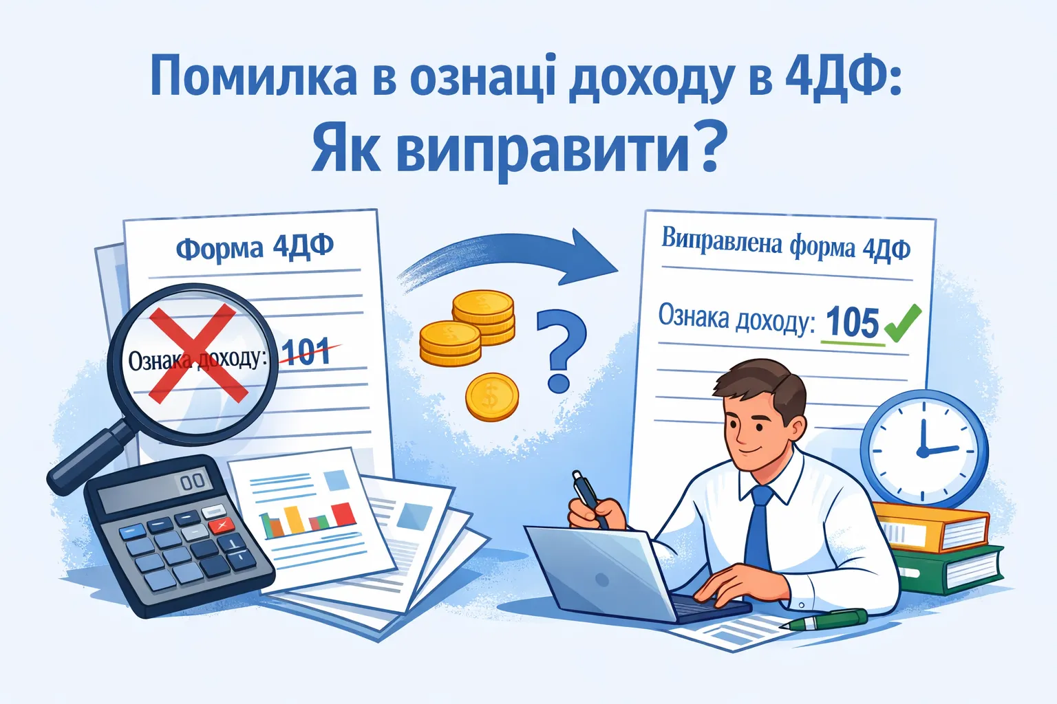 Ошиблись с признаком дохода в приложении 4ДФ: как правильно исправить?