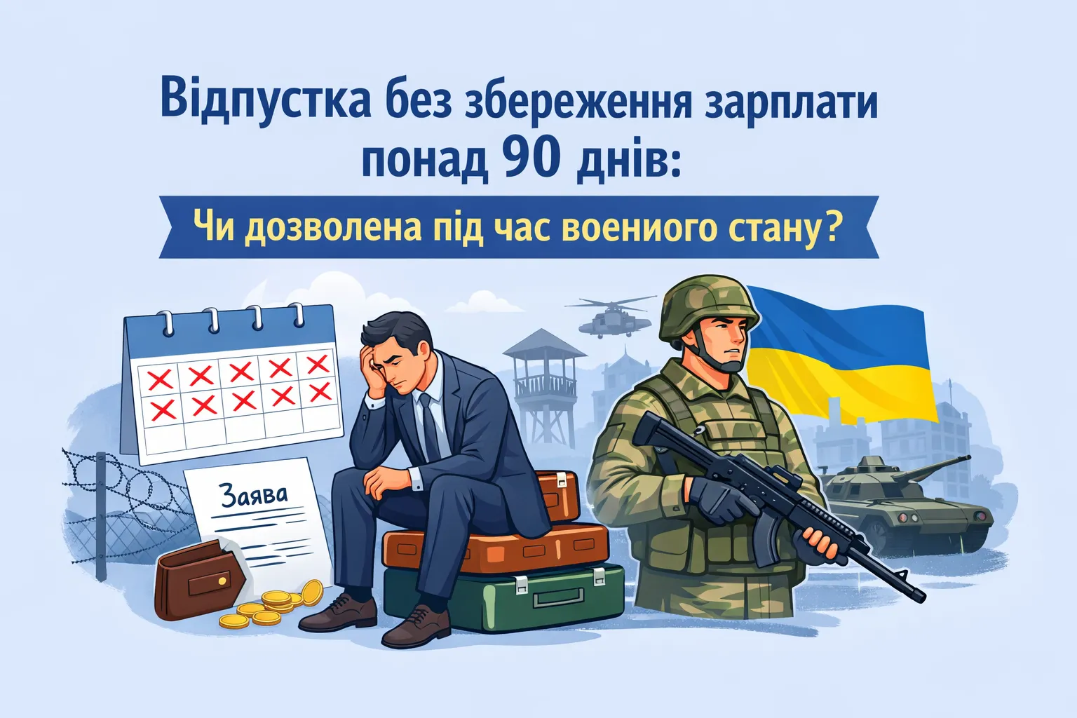 Відпустка без збереження зарплати понад 90 днів: чи можна надати під час воєнного стану?