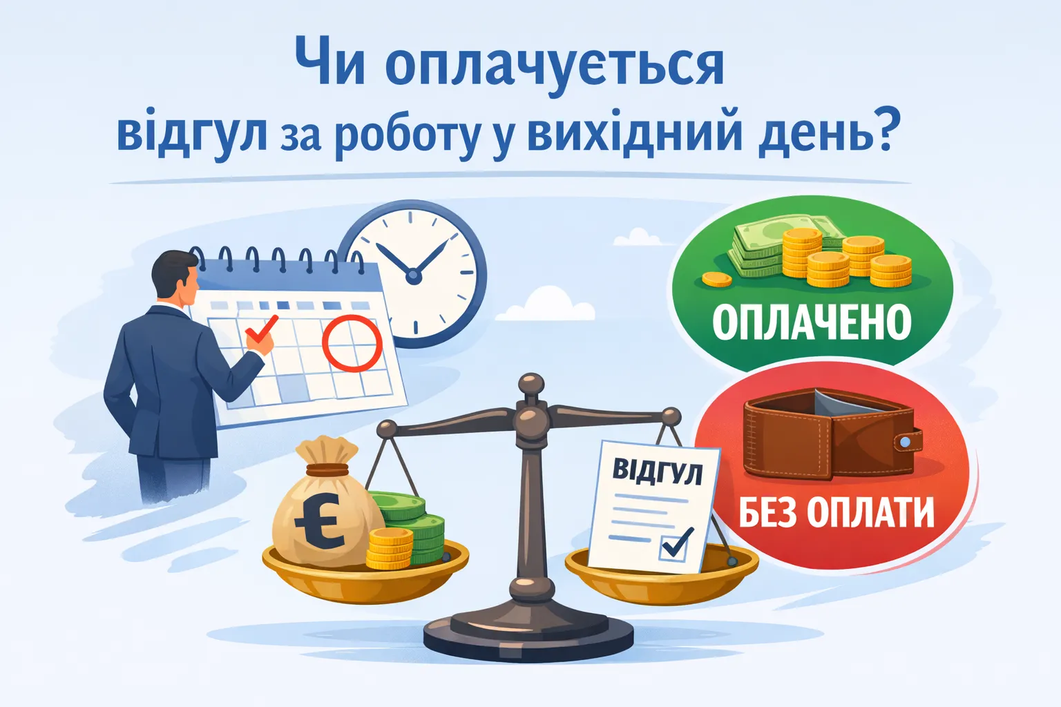 Чи оплачується відгул за роботу у вихідний день?