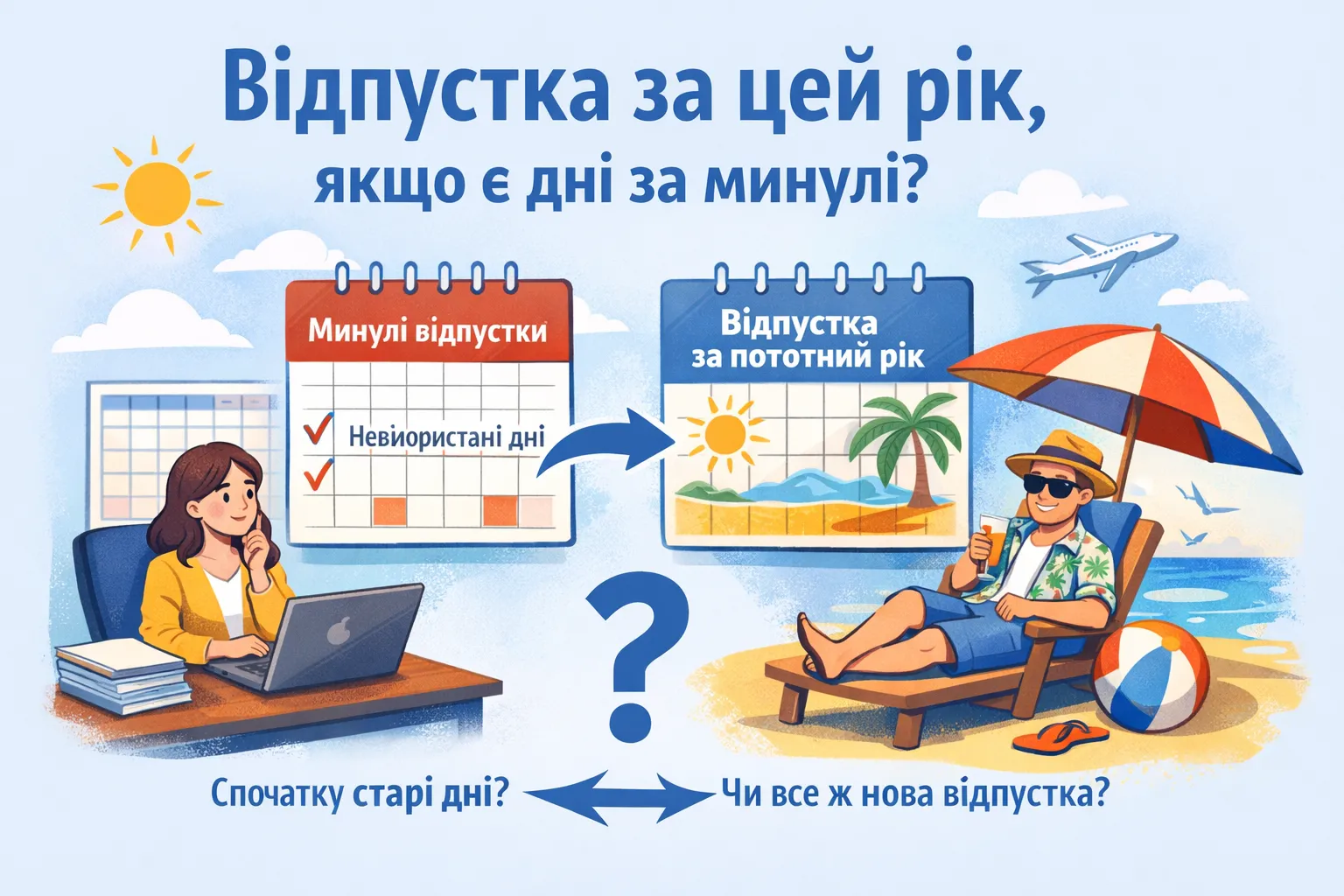 Чи можна використати відпустку за поточний рік, якщо залишилися дні за минулі?