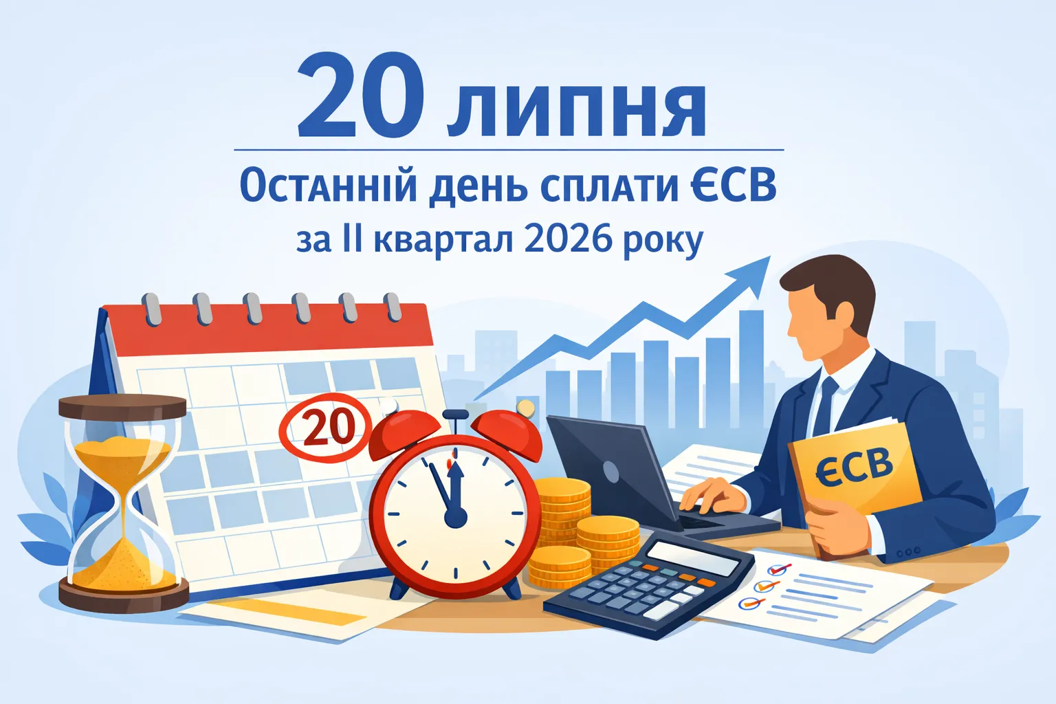 20 липня — останній день сплати ЄСВ підприємцями за II квартал 2026 року