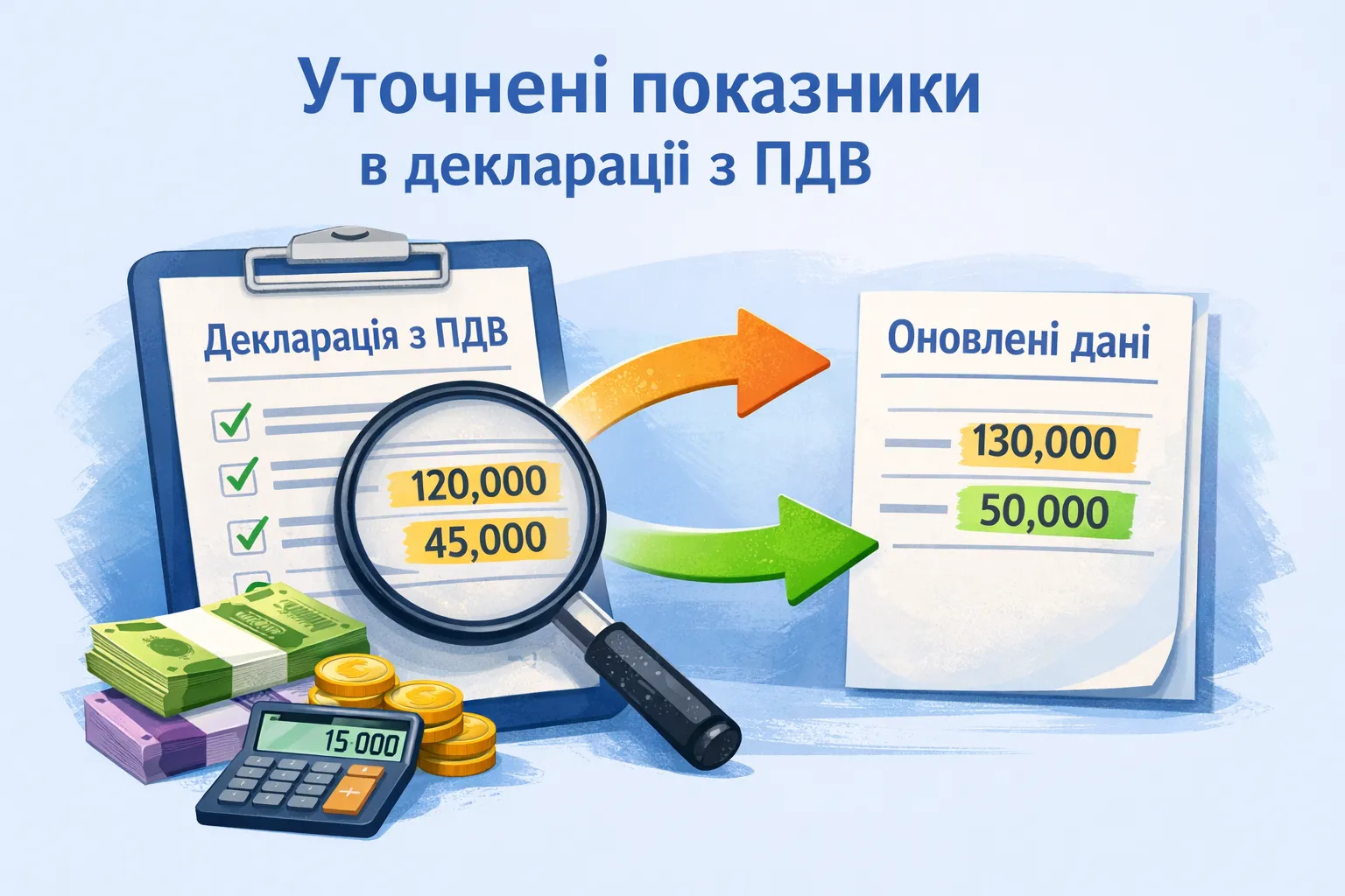 Як враховуються уточнені показники в поточній декларації з ПДВ?