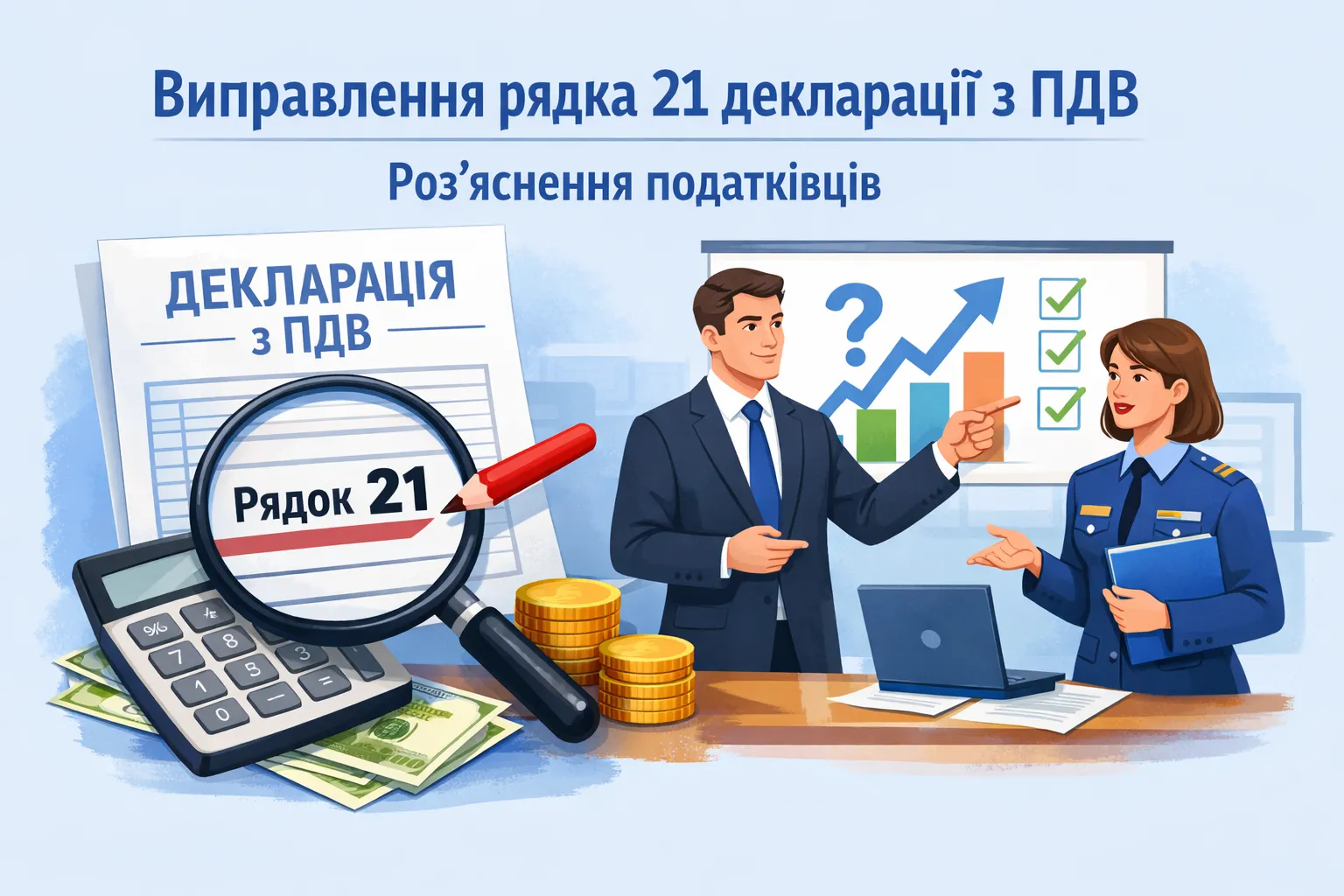 Виправлення рядка 21 декларації з ПДВ: роз'яснення податківців