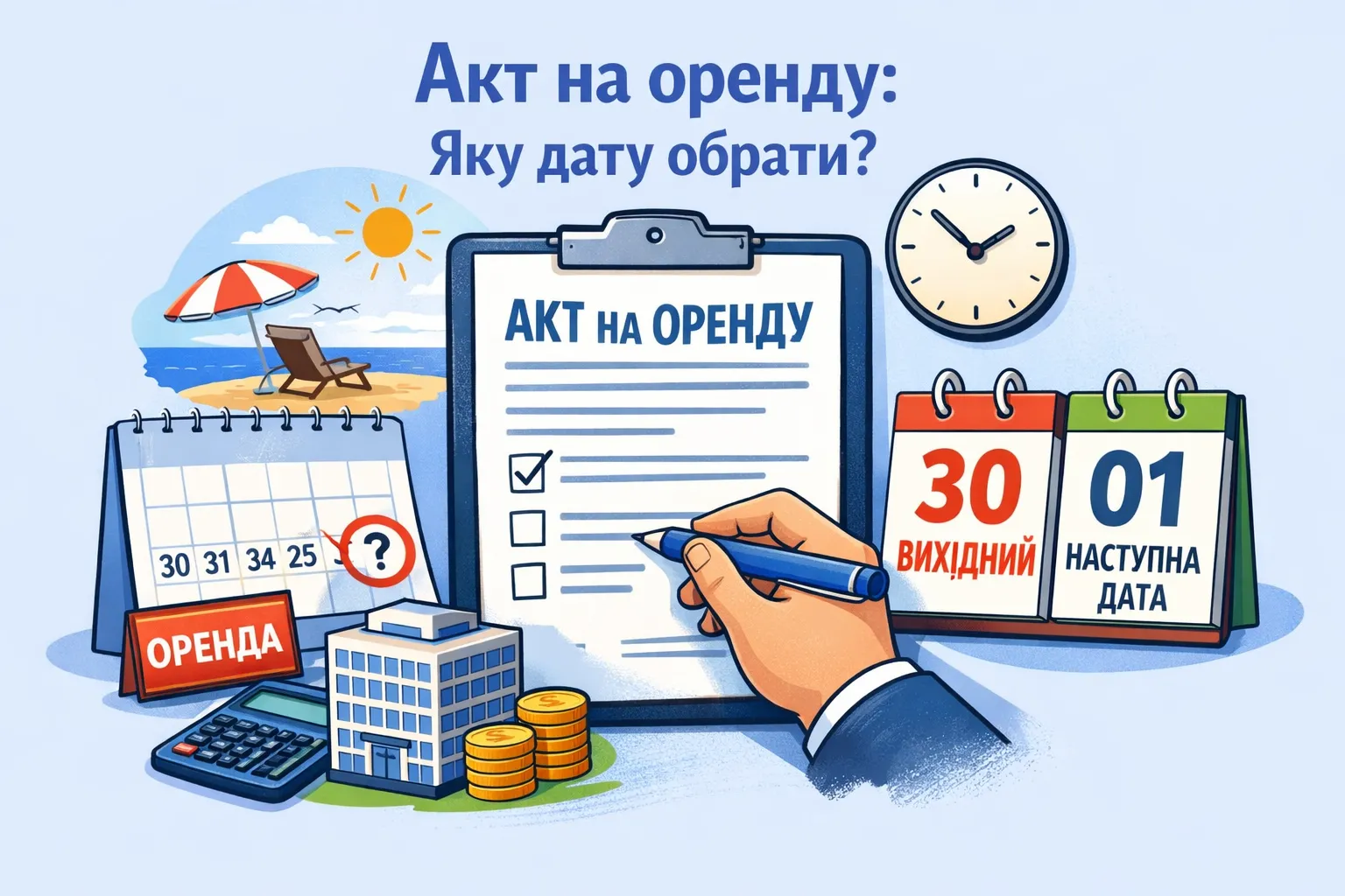 Якщо останній день місяця — вихідний: якою датою оформлювати акт на орендні послуги?